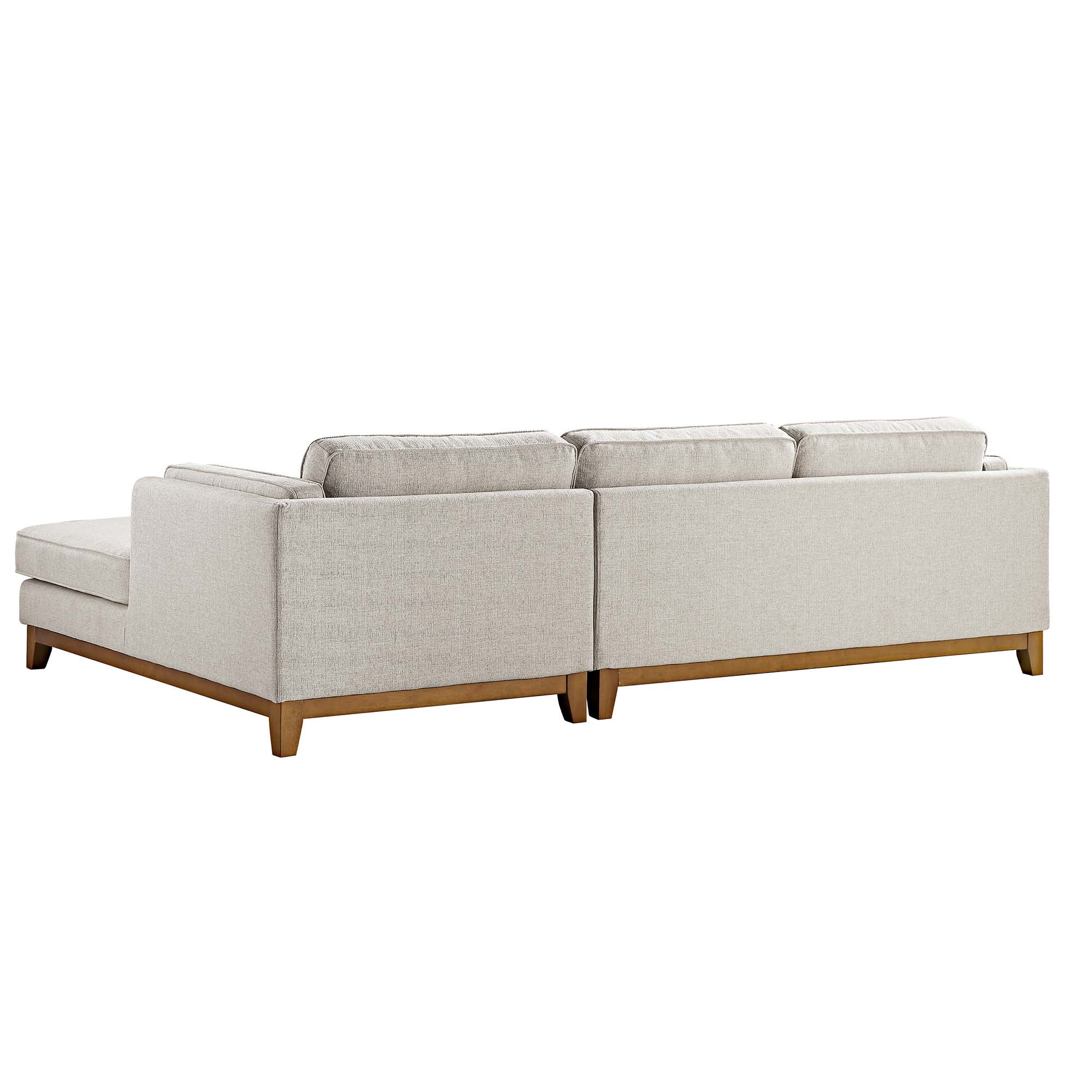 Dipley Oatmeal Woven Fabric Sofa, Grande Chaise Sofa Right Hand