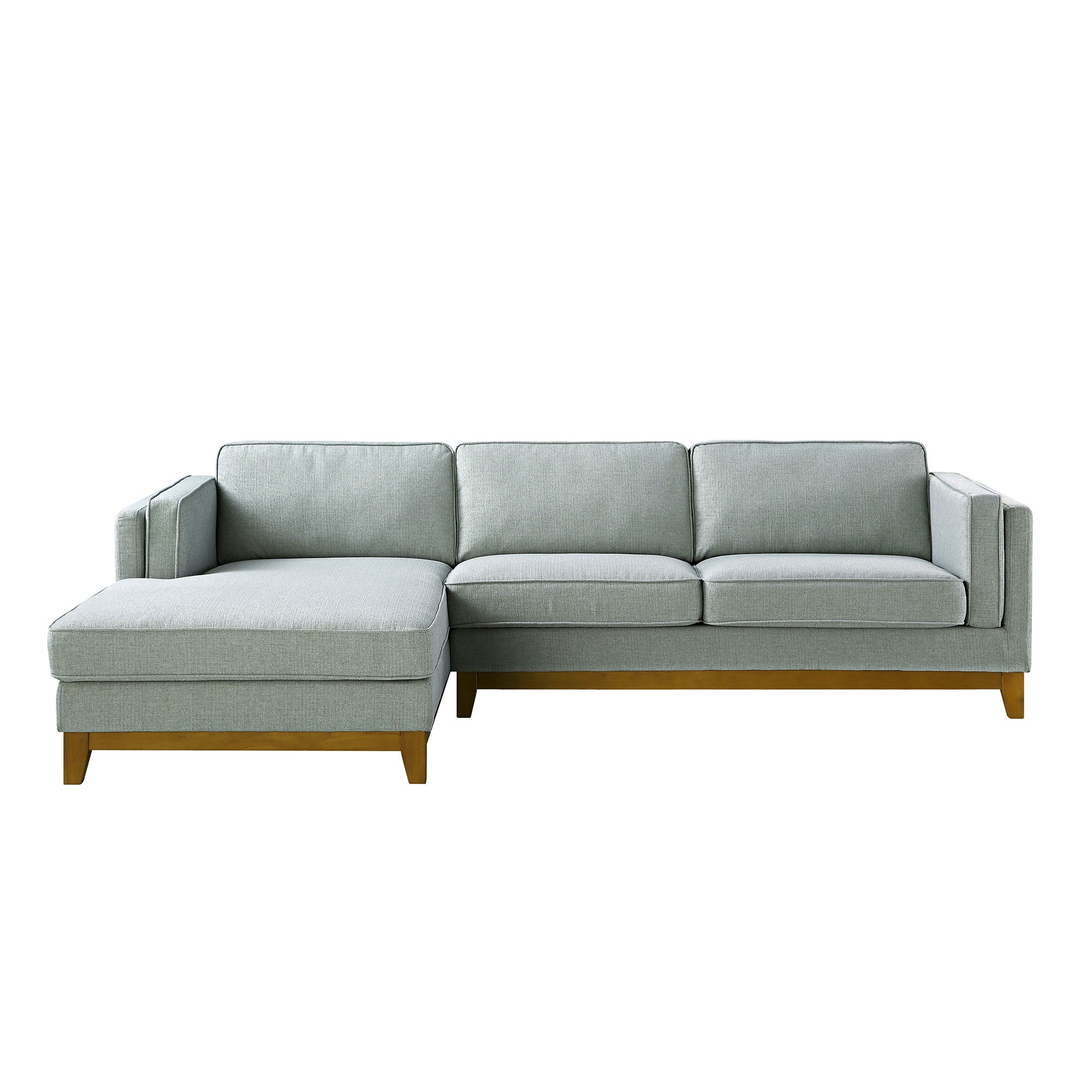 Dipley Sage Woven Fabric Sofa, Grande Chaise Sofa Left Hand