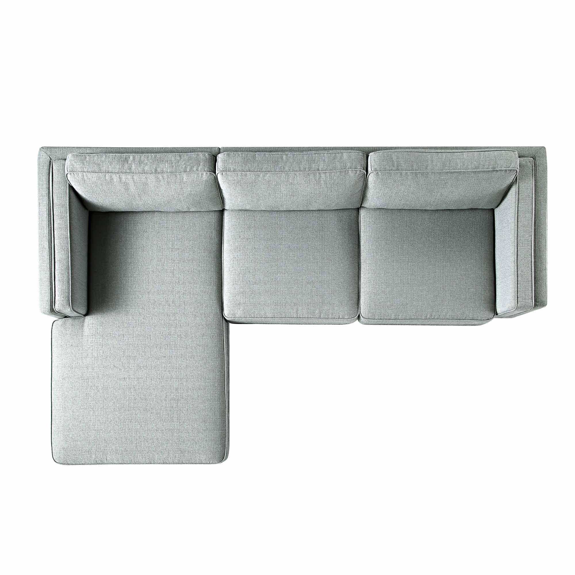 Dipley Sage Woven Fabric Sofa, Grande Chaise Sofa Left Hand Facing