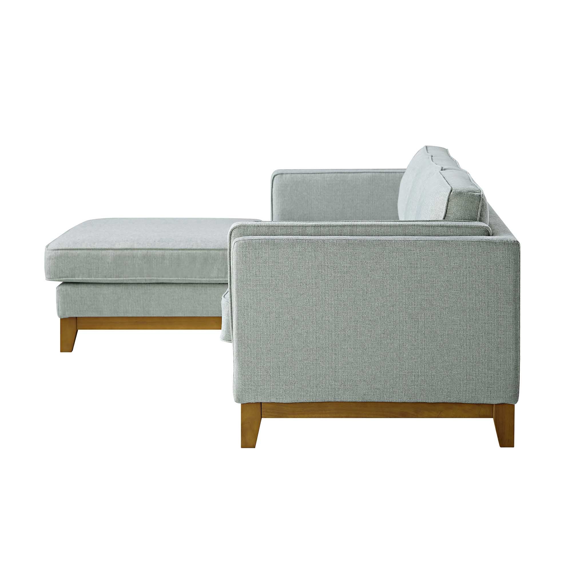 Dipley Sage Woven Fabric Sofa, Grande Chaise Sofa Left Hand Facing