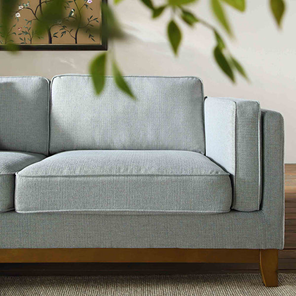 Dipley Sage Woven Fabric Sofa, Grande Chaise Sofa Left Hand