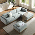 Dipley Sage Woven Fabric Sofa, Grande Chaise Sofa Right Hand Facing