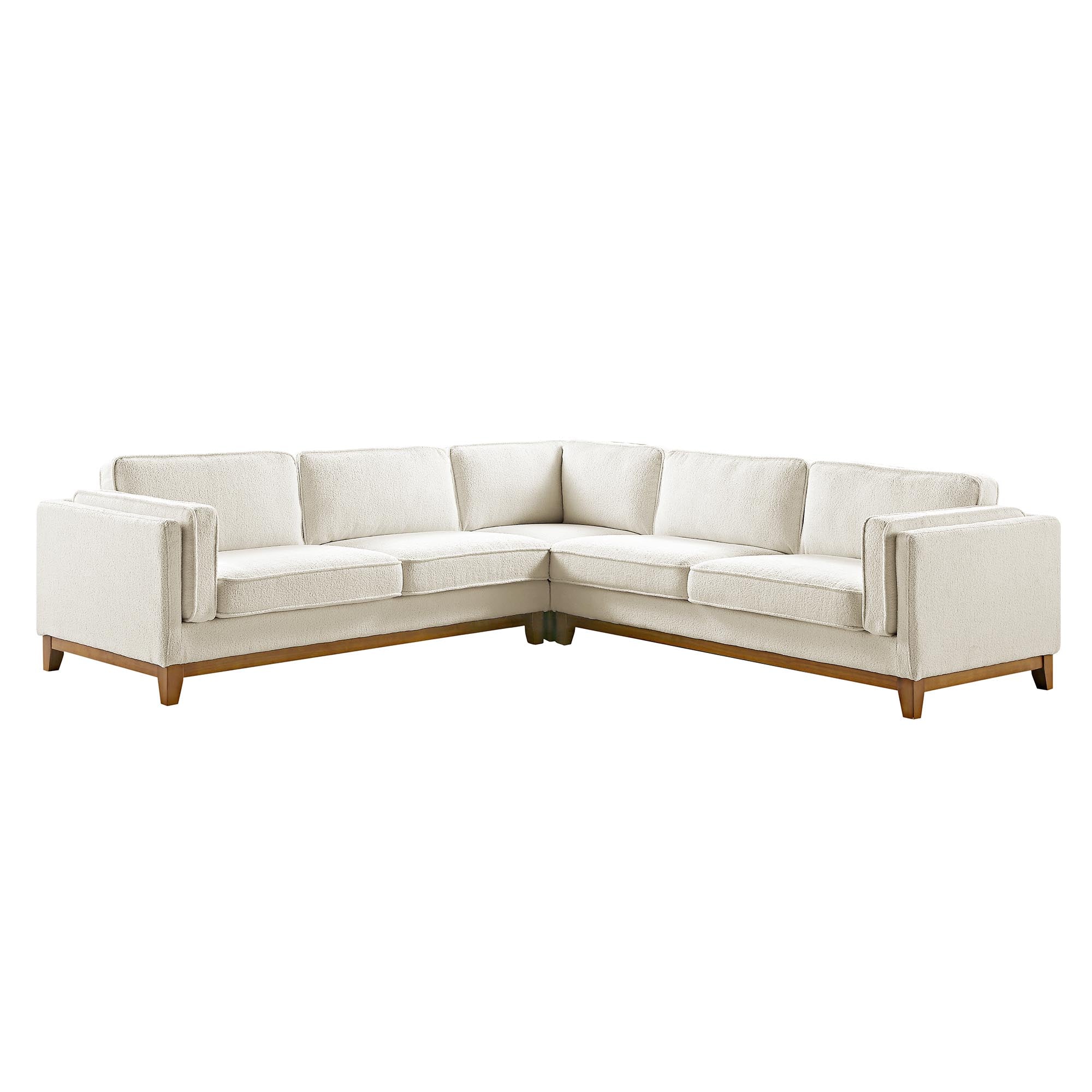 Dipley Beige Boucle Fabric Grande Corner Sofa