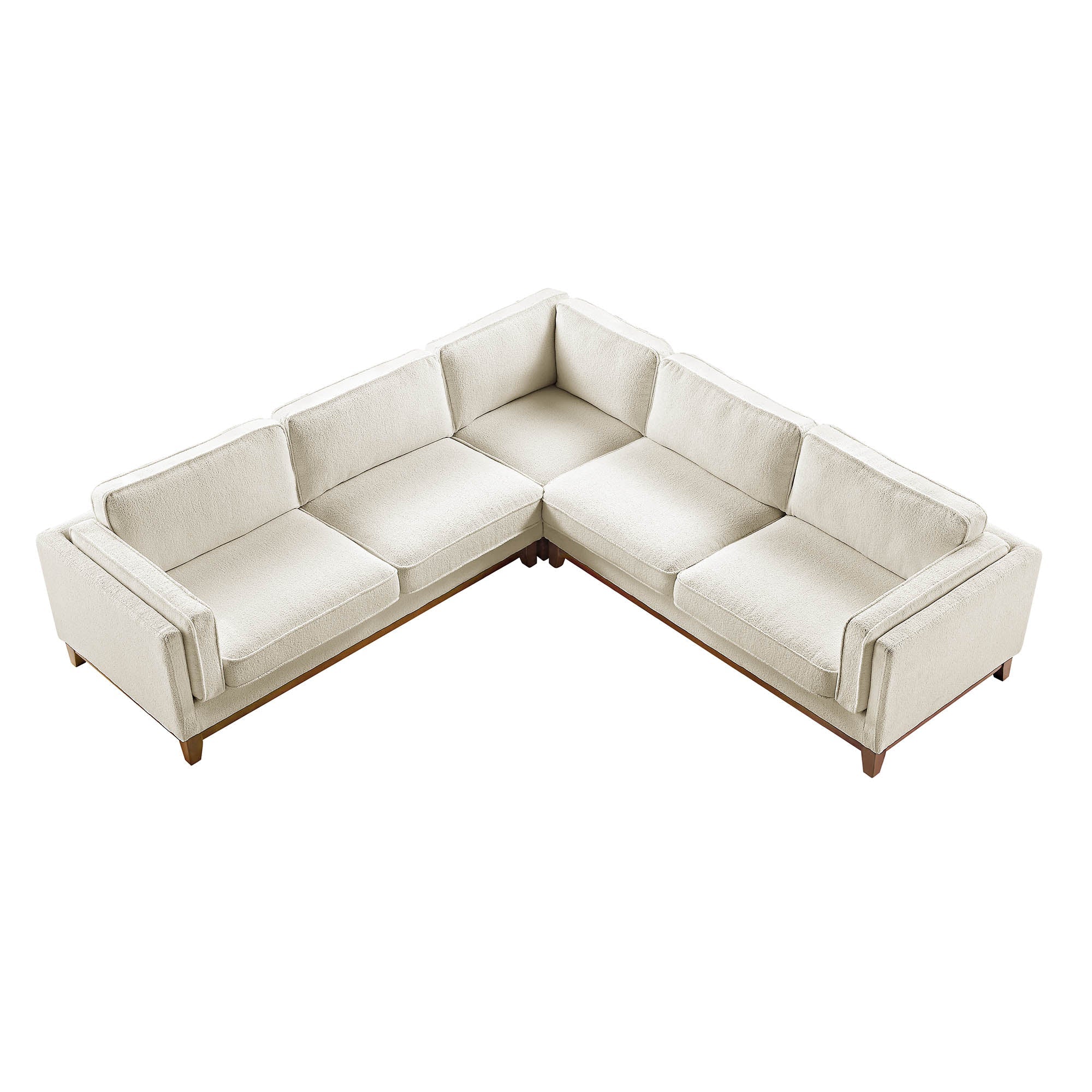 Dipley Beige Boucle Fabric Grande Corner Sofa