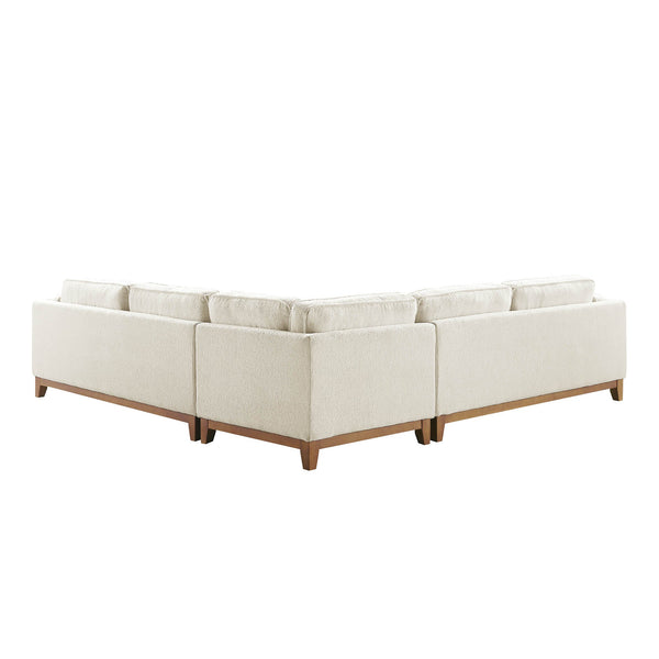 Dipley Beige Boucle Fabric Grande Corner Sofa