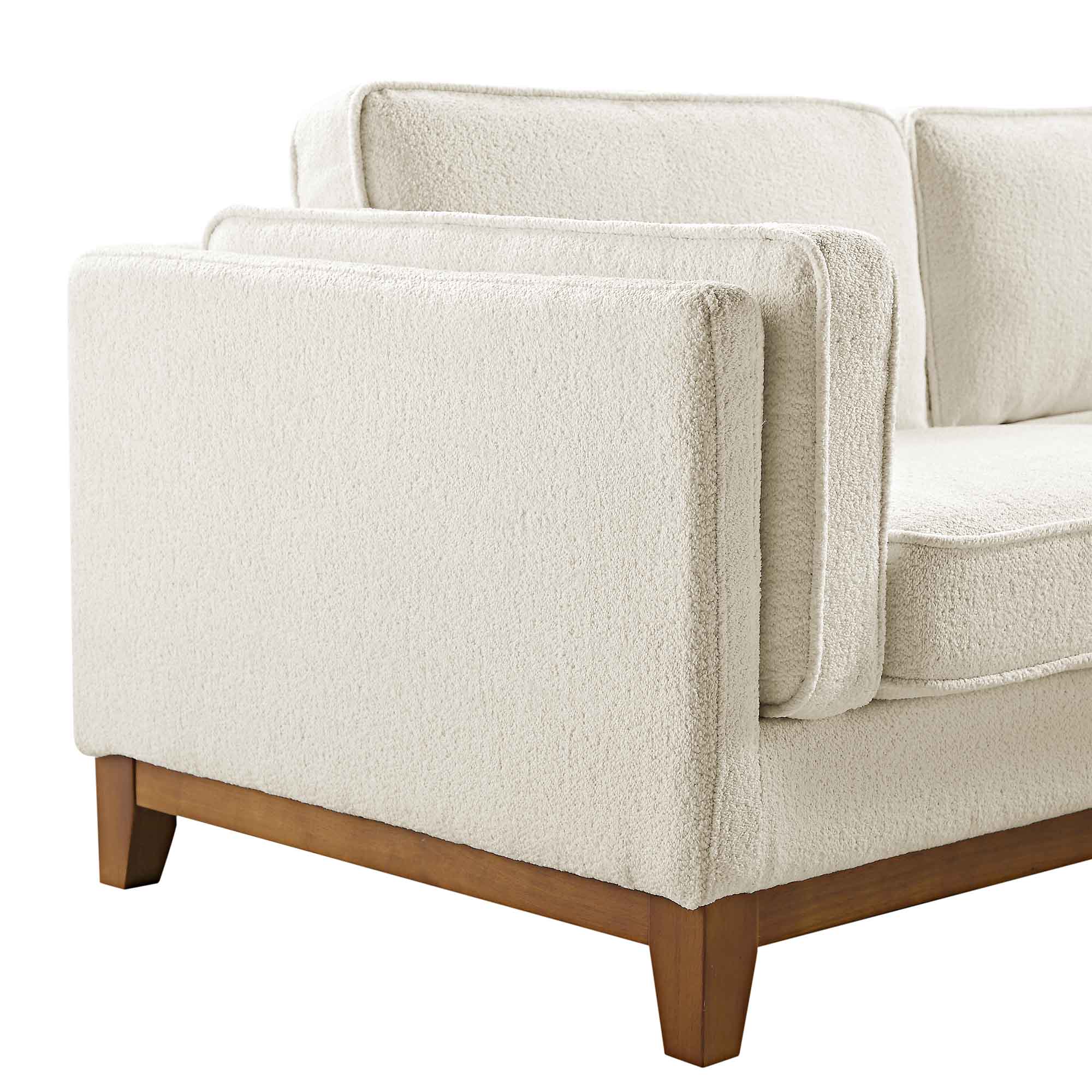 Dipley Beige Boucle Fabric Grande Corner Sofa