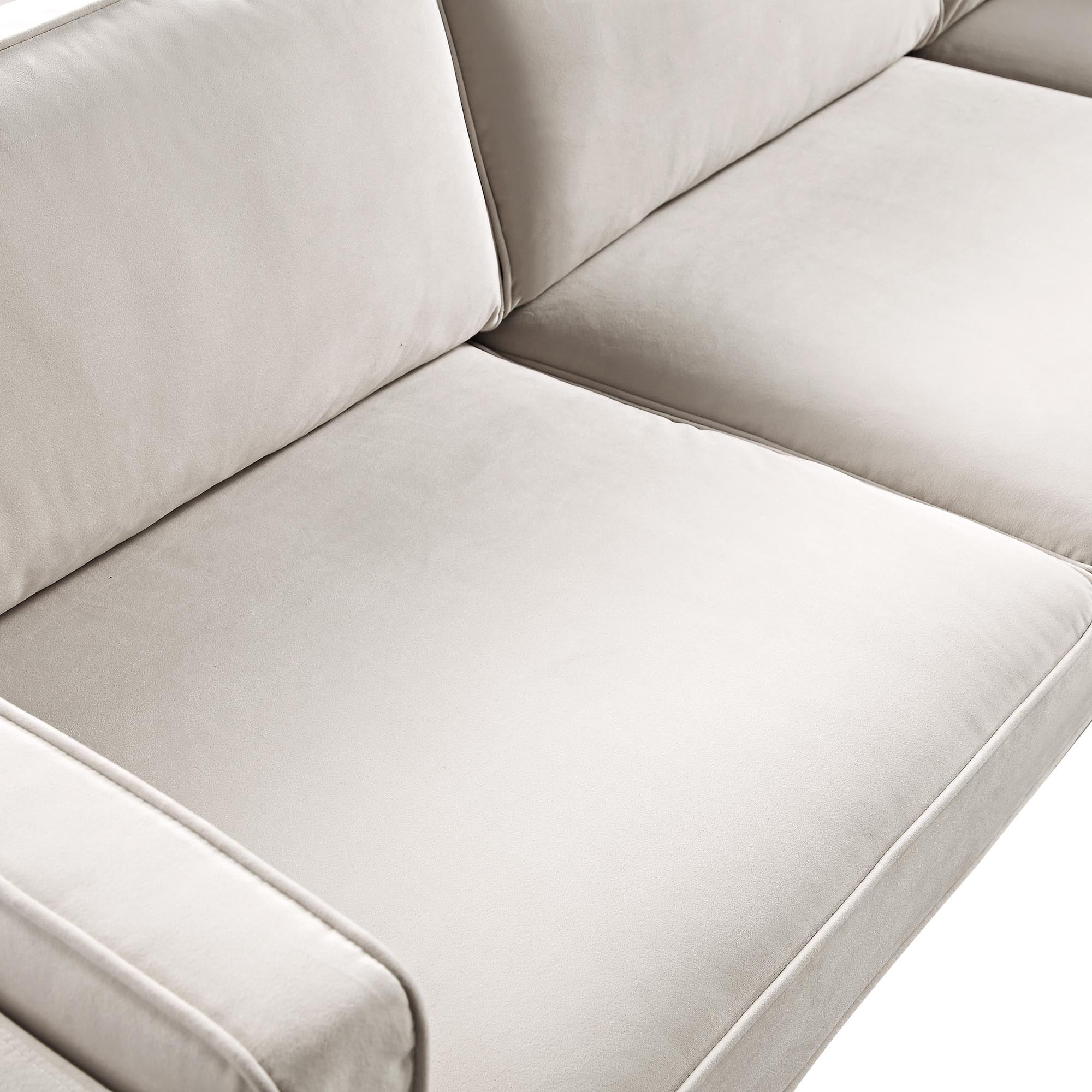 Dipley Champagne Velvet Grande Corner Sofa