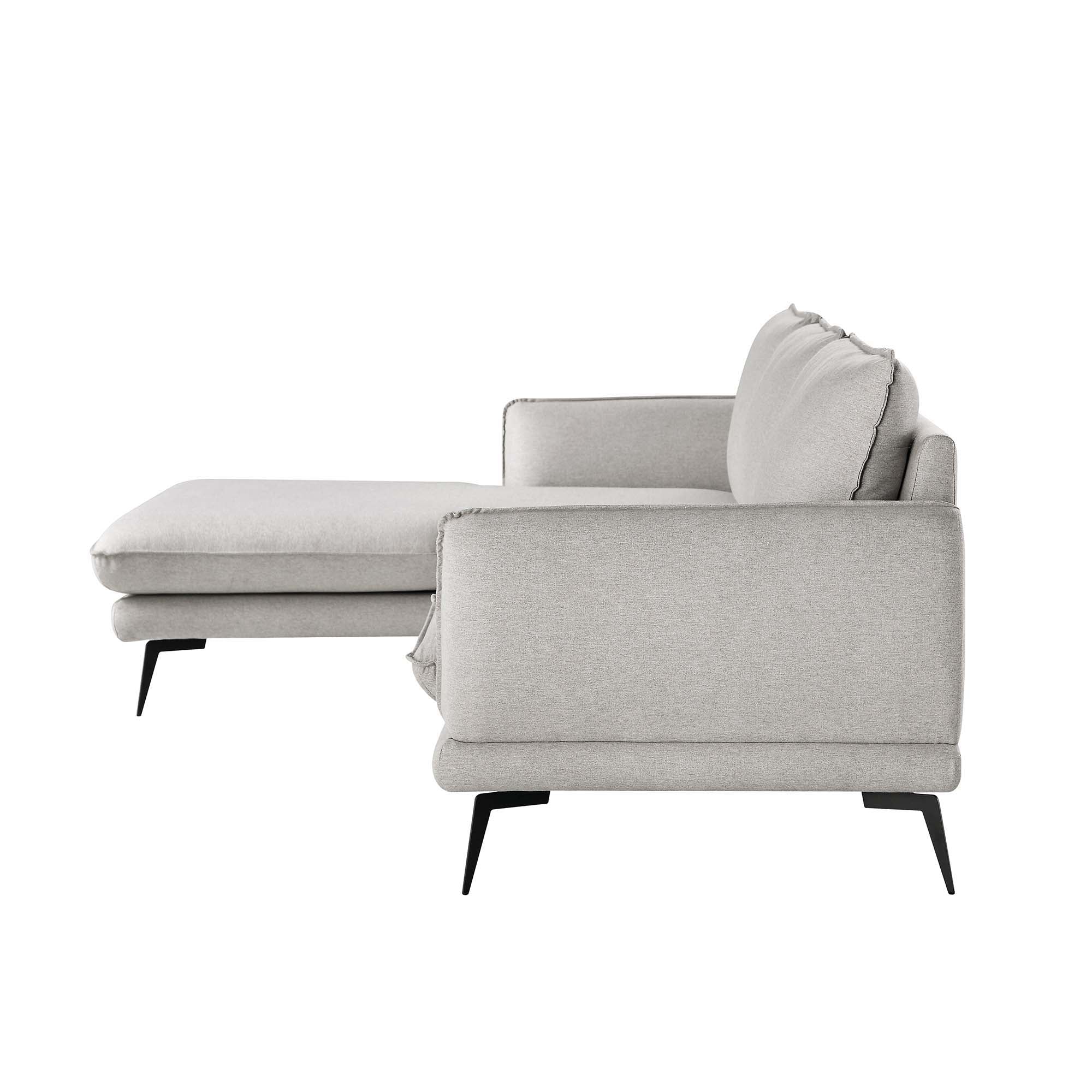 Obriel Grey Marl Fabric Sofa, Grande Chaise Sofa Left Hand