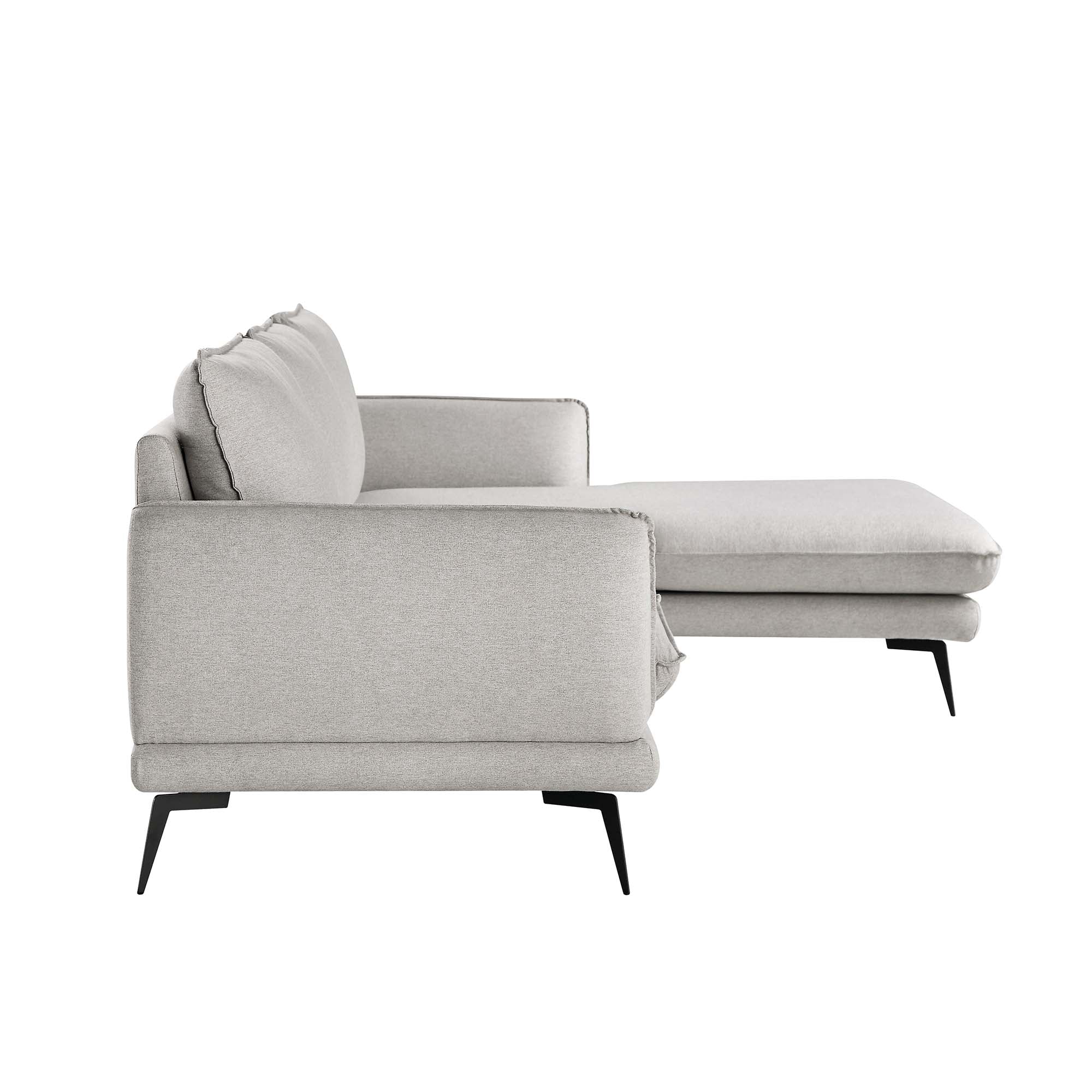 Obriel Grey Marl Fabric Sofa, Grande Chaise Sofa Right Hand