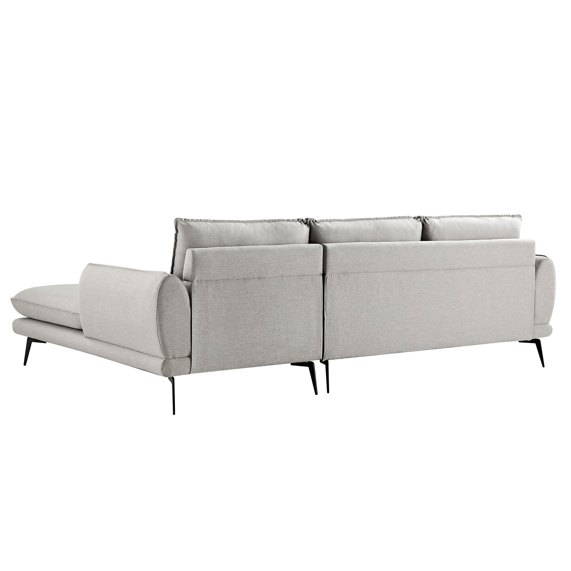 Obriel Grey Marl Fabric Sofa, Grande Chaise Sofa Right Hand