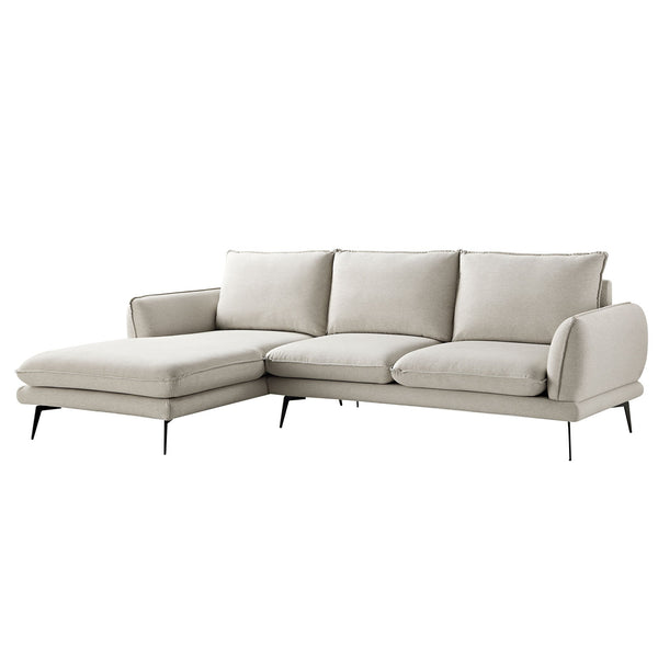 Obriel Oatmeal Fabric Sofa, Grande Chaise Sofa Left Hand