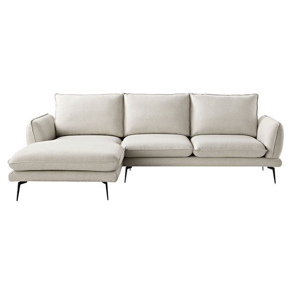 Obriel Oatmeal Fabric Sofa, Grande Chaise Sofa Left Hand