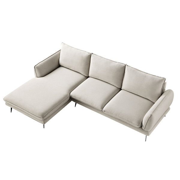 Obriel Oatmeal Fabric Sofa, Grande Chaise Sofa Left Hand