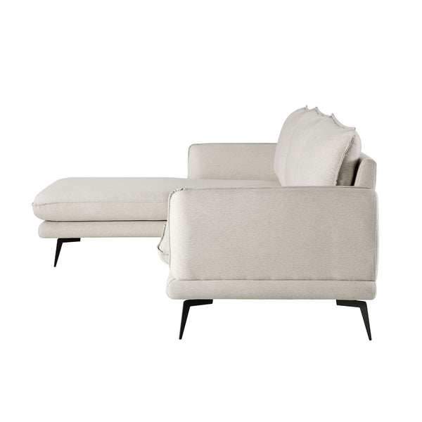 Obriel Oatmeal Fabric Sofa, Grande Chaise Sofa Left Hand