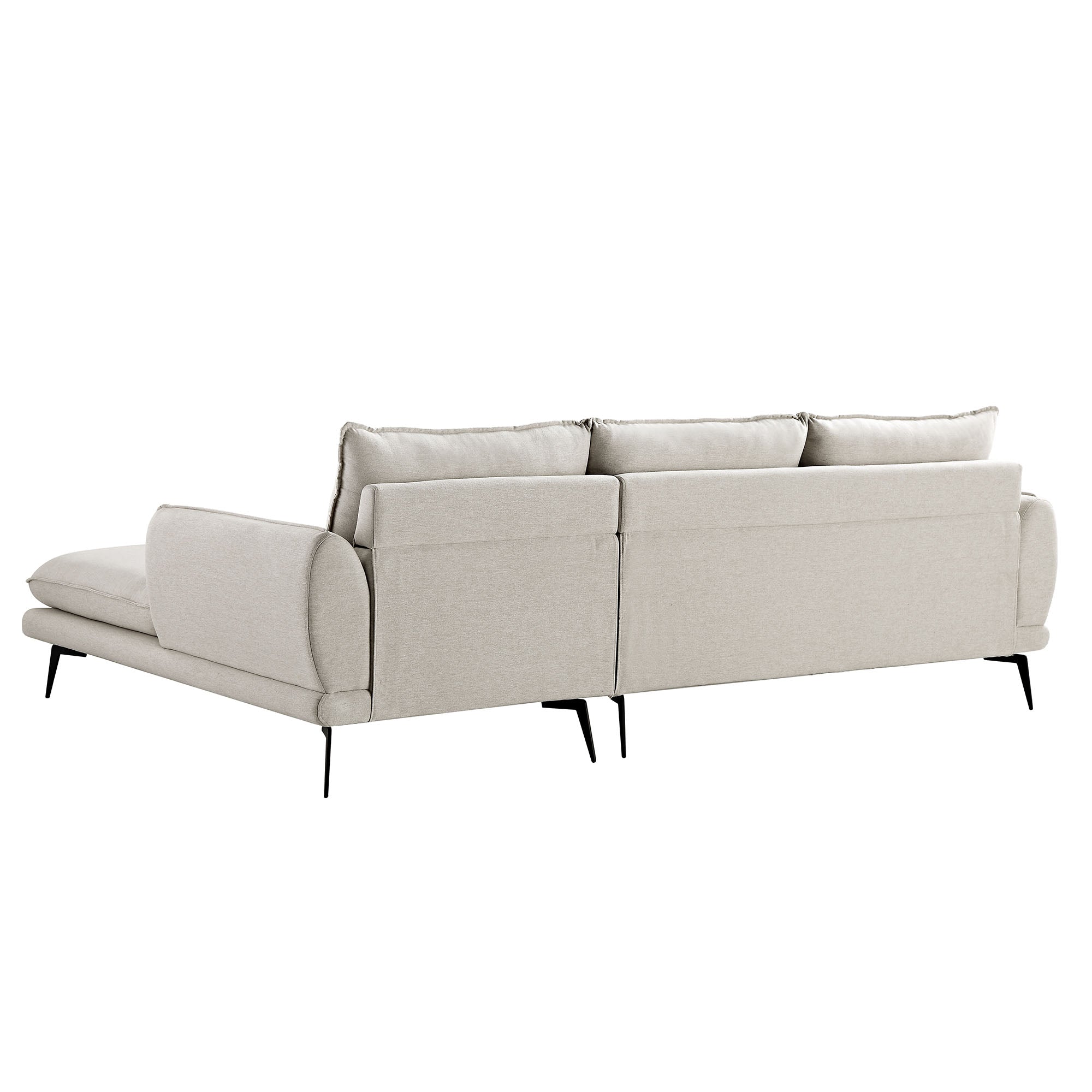 Obriel Oatmeal Fabric Sofa, Grande Chaise Sofa Right Hand Facing