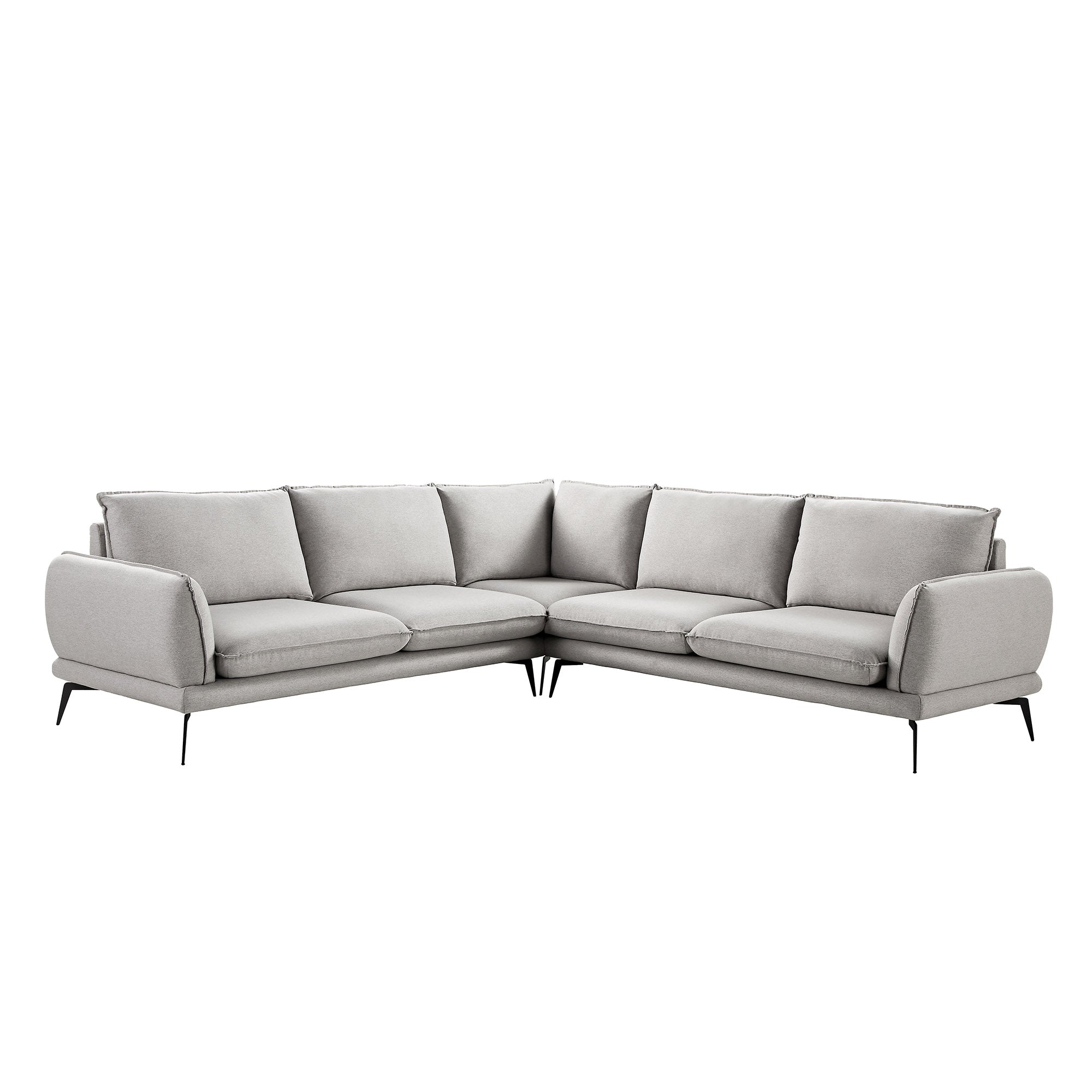 Obriel Grey Marl Fabric Grande Corner Sofa