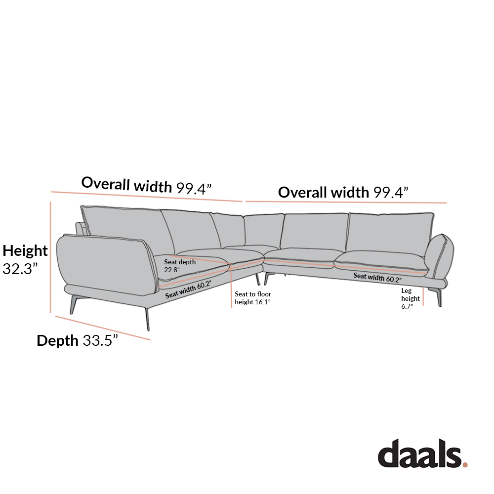 Obriel Grey Marl Fabric Grande Corner Sofa