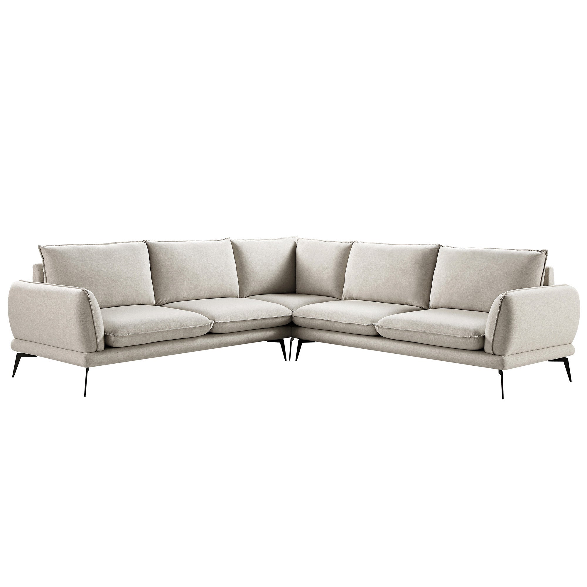 Obriel Oatmeal Fabric Grande Corner Sofa