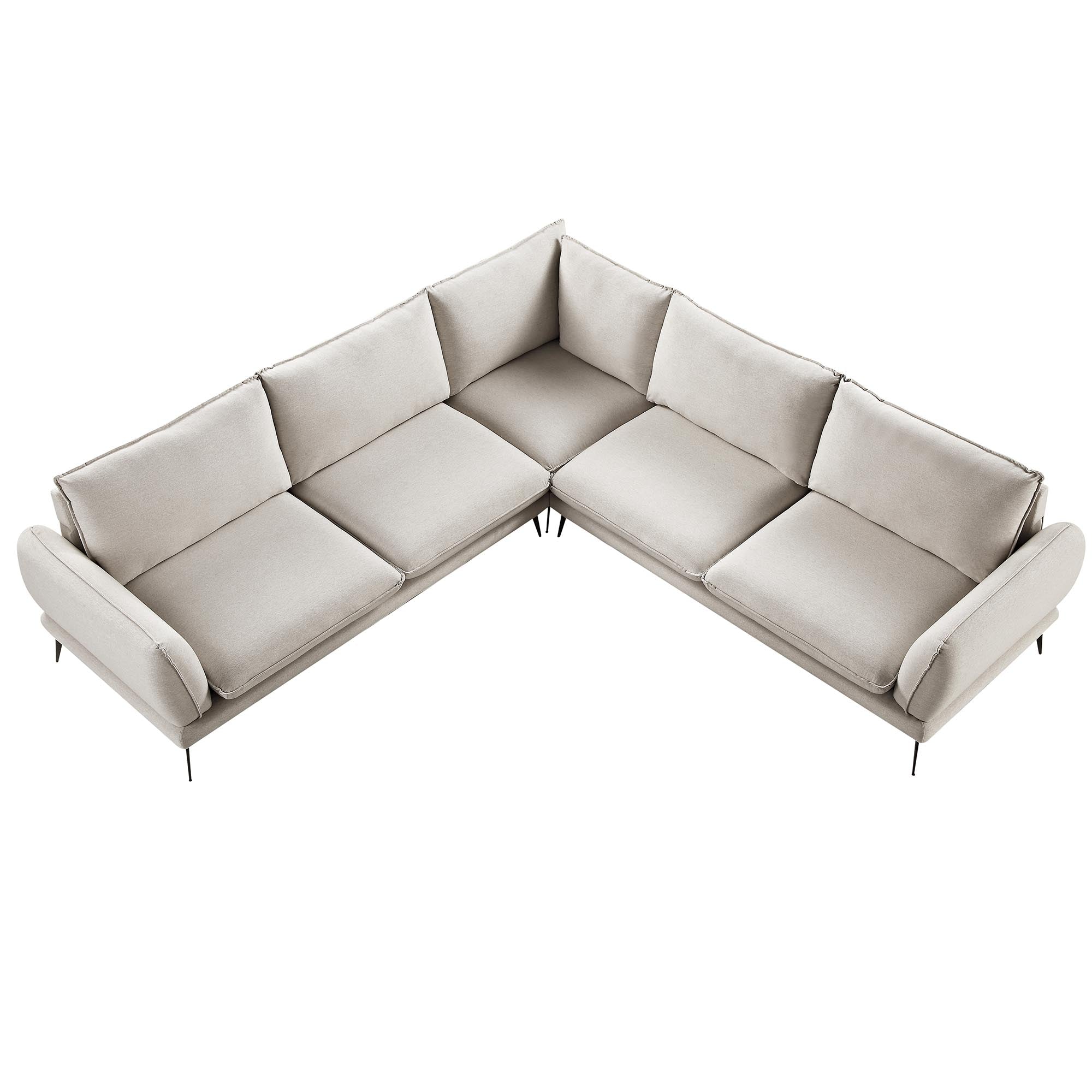 Obriel Oatmeal Fabric Grande Corner Sofa