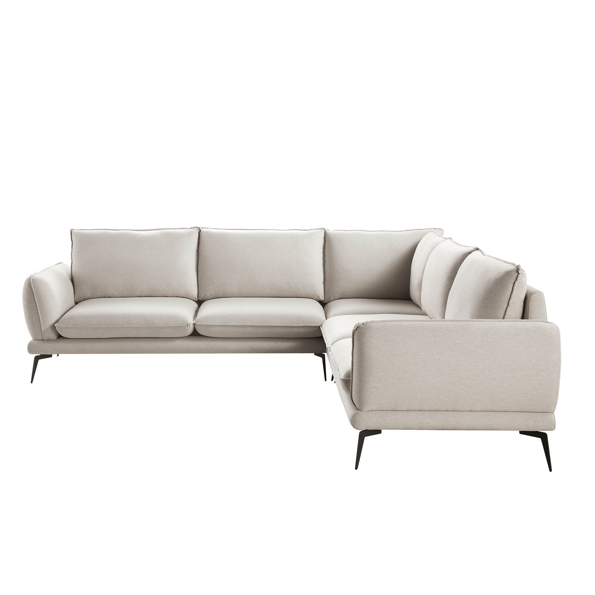 Obriel Oatmeal Fabric Grande Corner Sofa