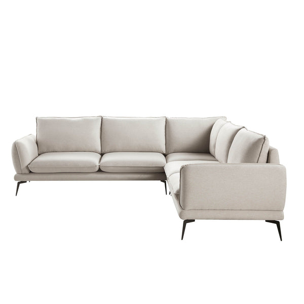 Obriel Oatmeal Fabric Grande Corner Sofa