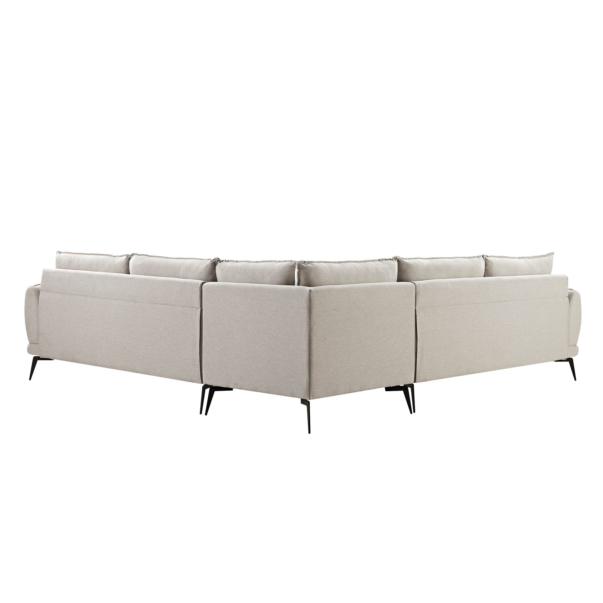 Obriel Oatmeal Fabric Grande Corner Sofa