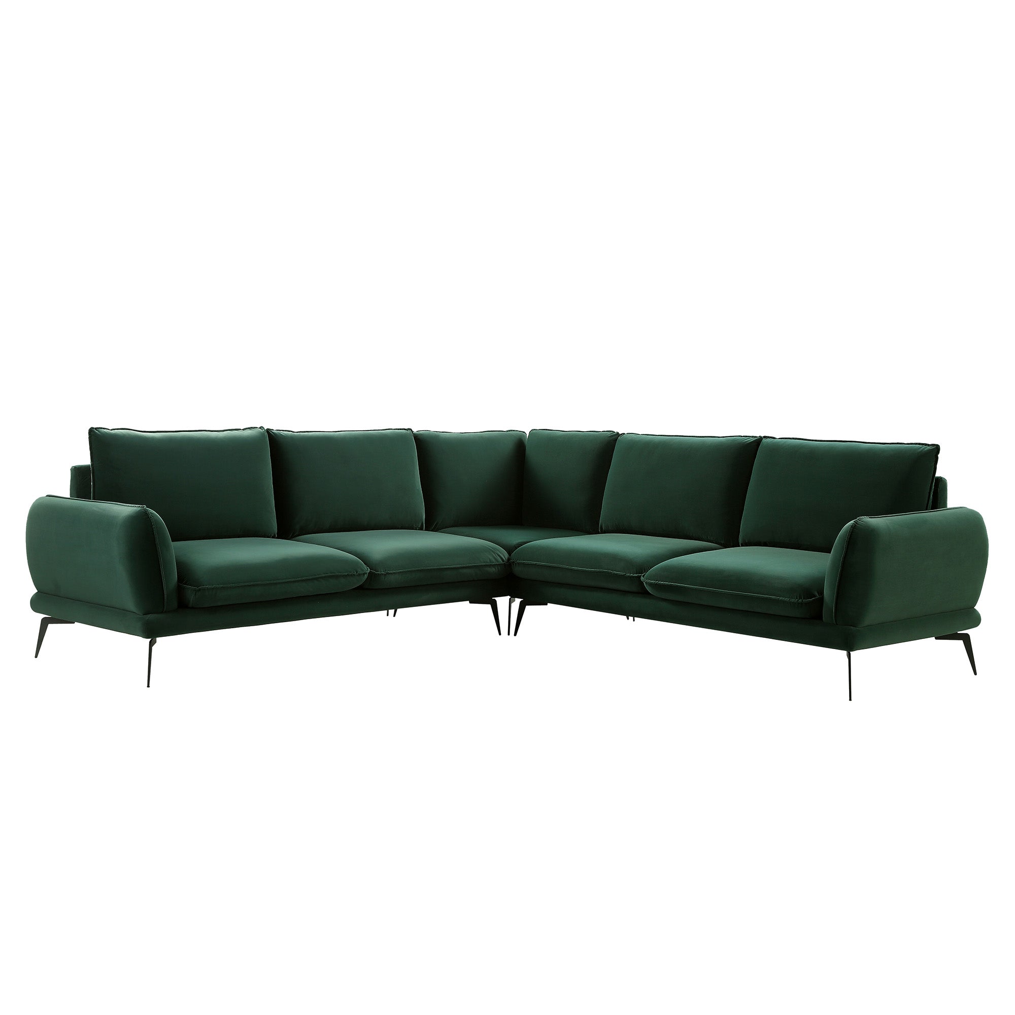 Obriel Forest Green Velvet Grande Corner Sofa