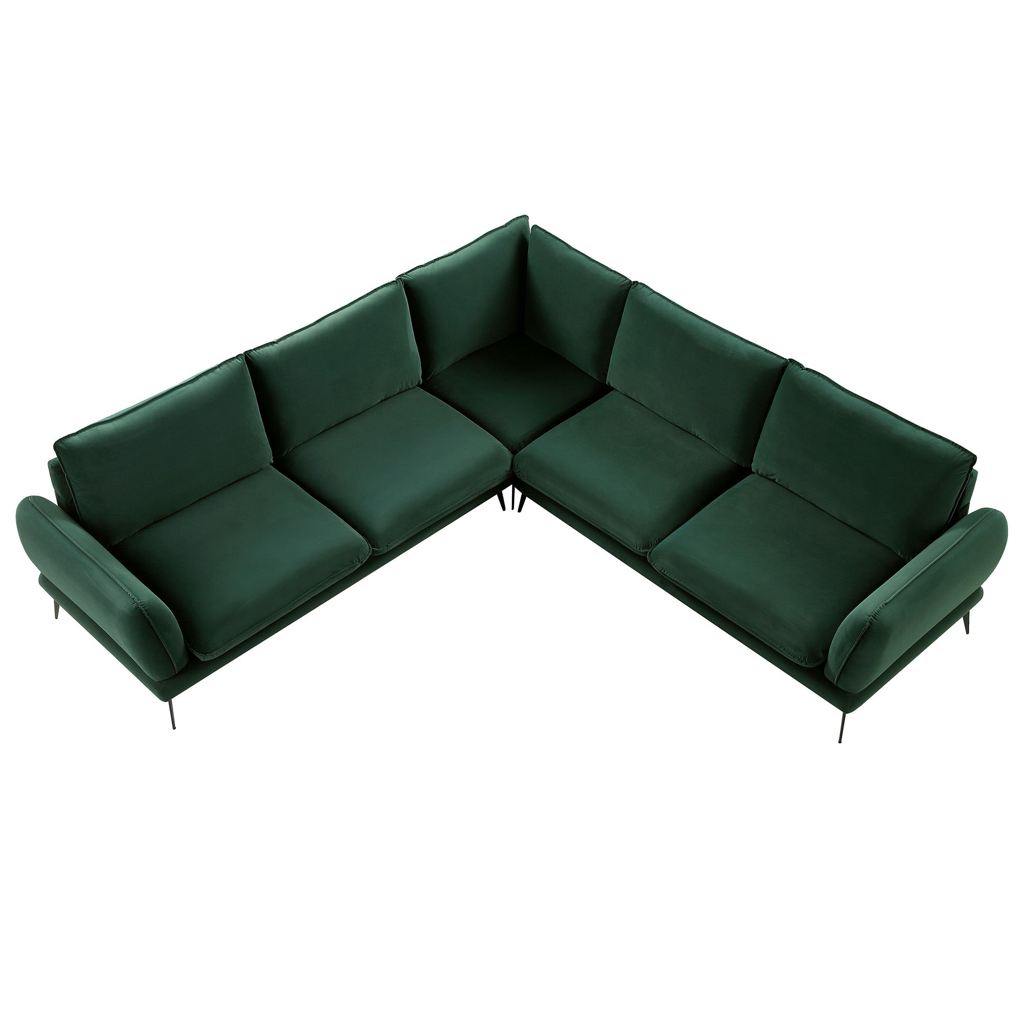 Obriel Forest Green Velvet Grande Corner Sofa