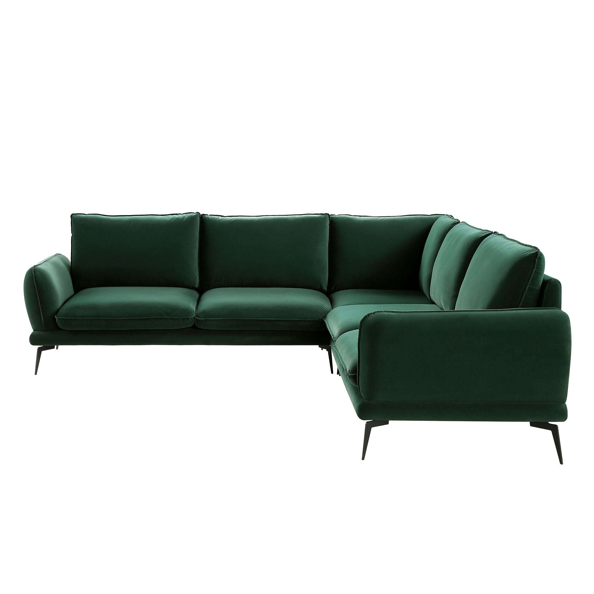 Obriel Forest Green Velvet Grande Corner Sofa