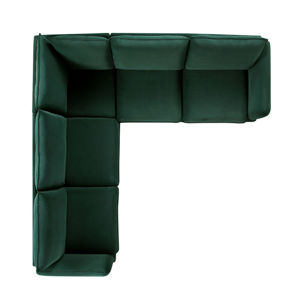 Obriel Forest Green Velvet Grande Corner Sofa