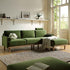 Timber Fern Green Velvet Sofa, Large 3-Seater Chaise Sofa Right Hand