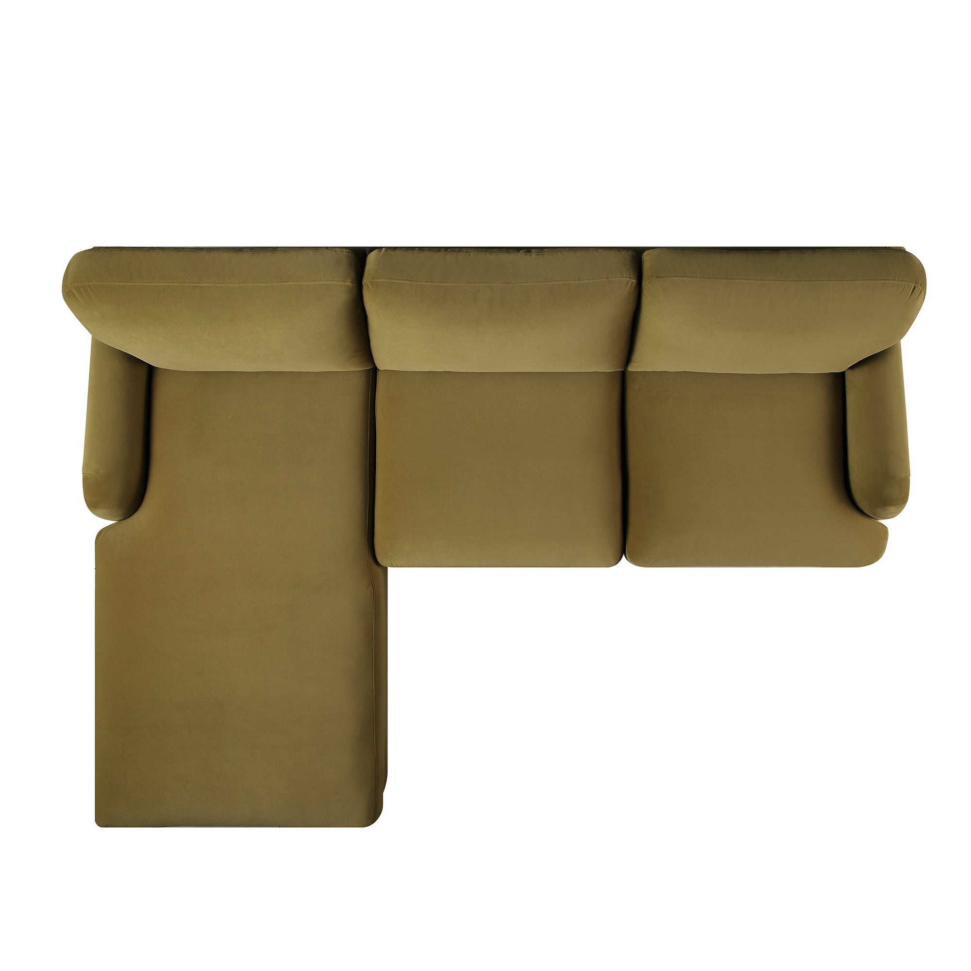 Daphnis Fudge Velvet Sofa, Grande Chaise Sofa Left Hand Facing