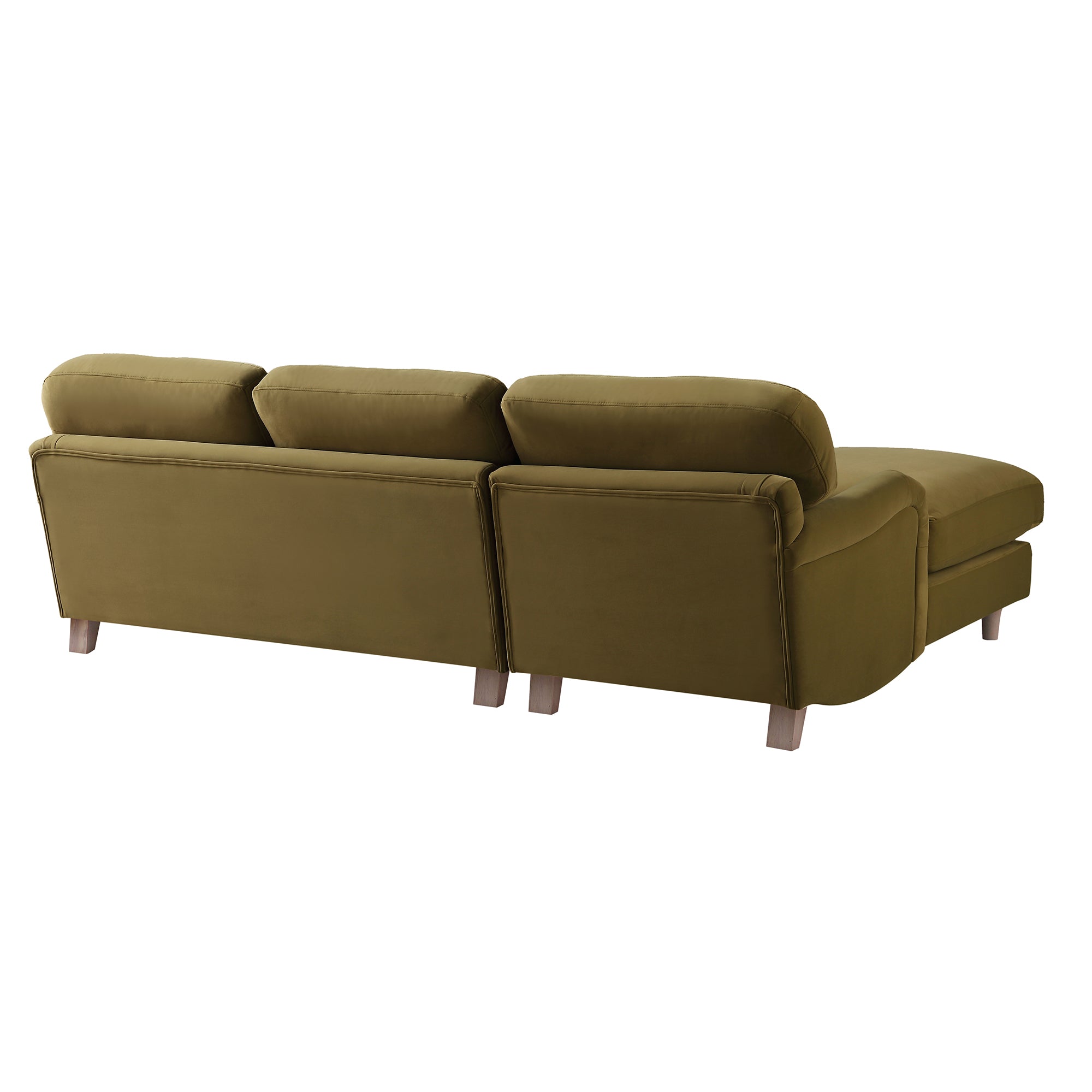 Daphnis Fudge Velvet Sofa, Grande Chaise Sofa Left Hand Facing