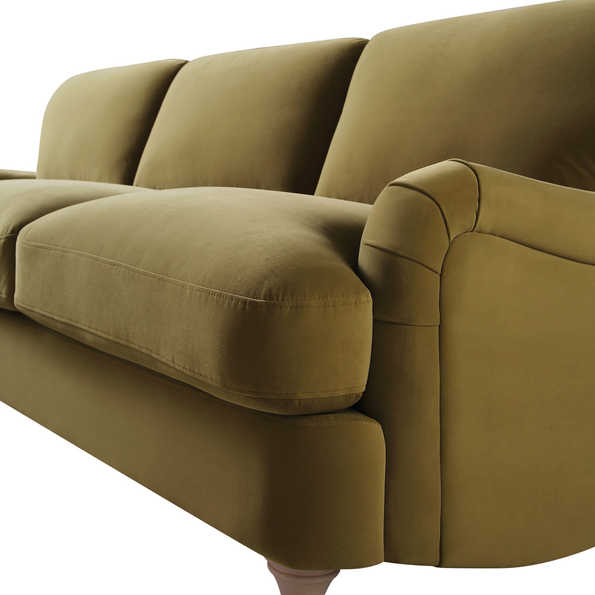 Daphnis Fudge Velvet Sofa, Grande Chaise Sofa Left Hand Facing