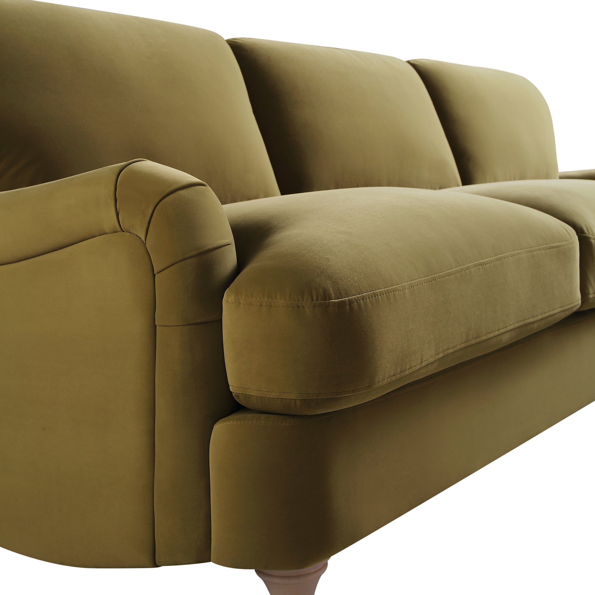 Daphnis Fudge Velvet Sofa, Grande Chaise Sofa Right Hand