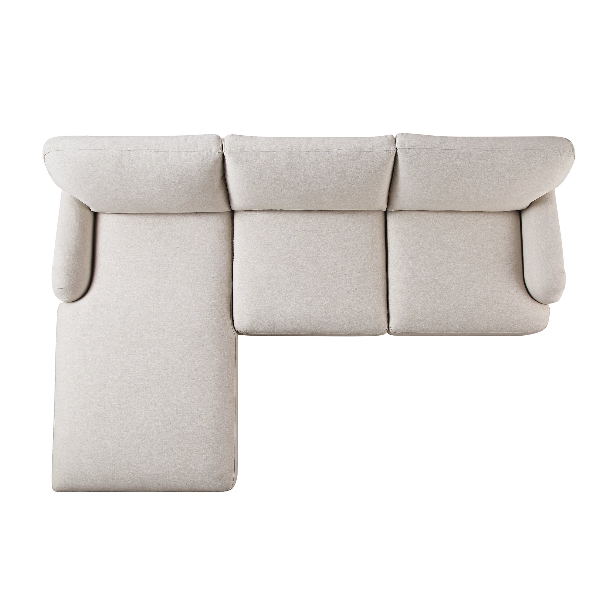 Daphnis Oatmeal Fabric Sofa, Grande Chaise Sofa Left Hand