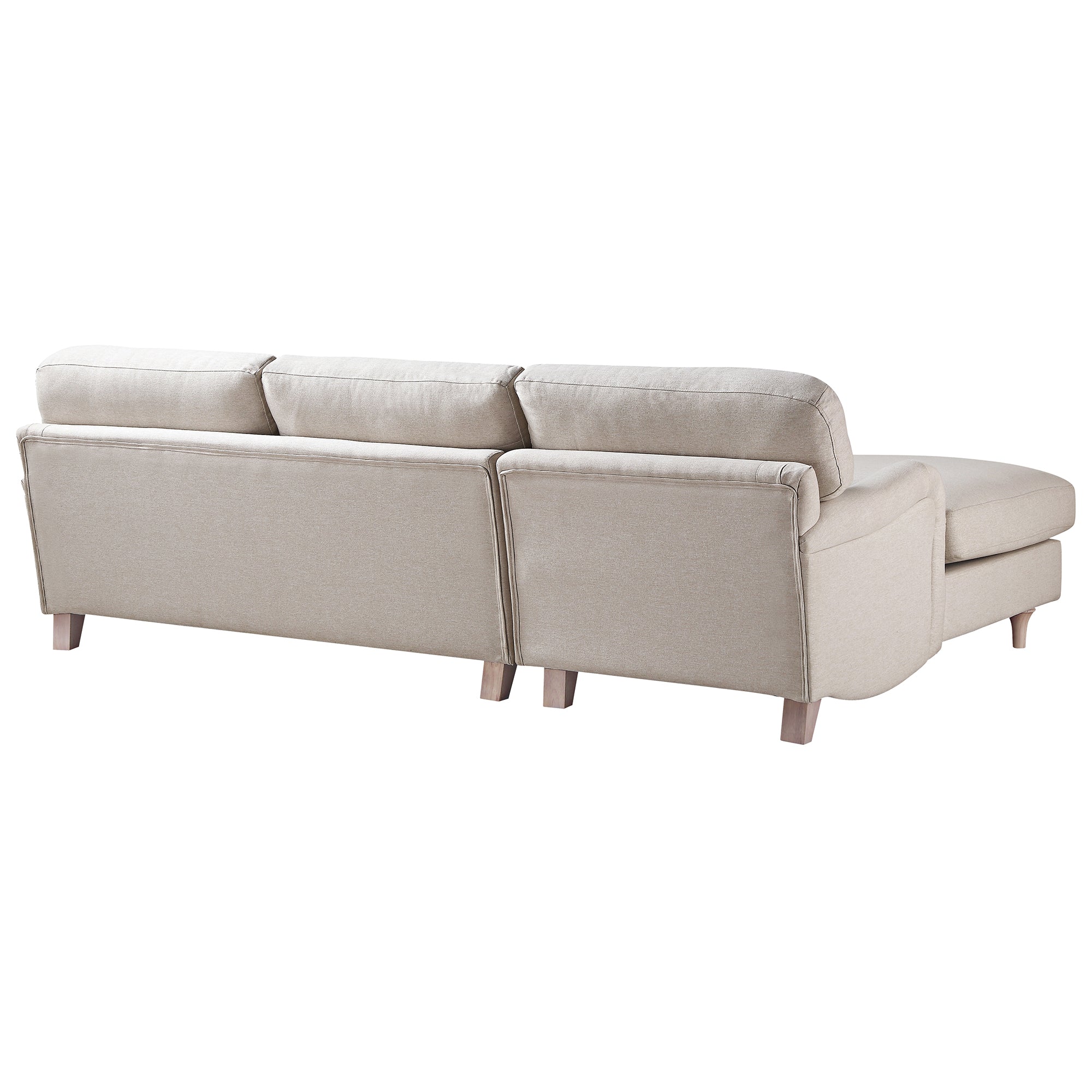 Daphnis Oatmeal Fabric Sofa, Grande Chaise Sofa Left Hand