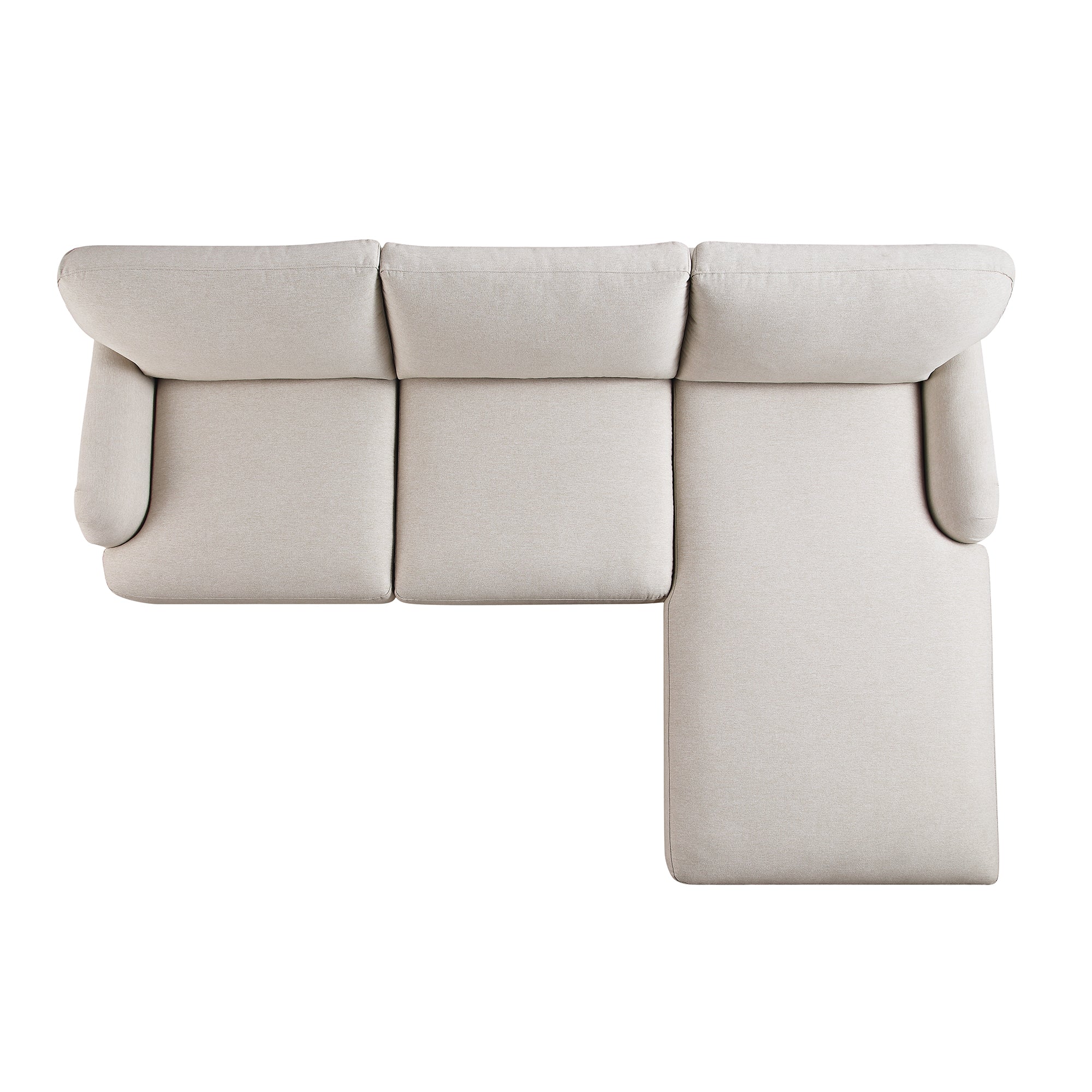 Daphnis Oatmeal Fabric Sofa, Grande Chaise Sofa Right Hand