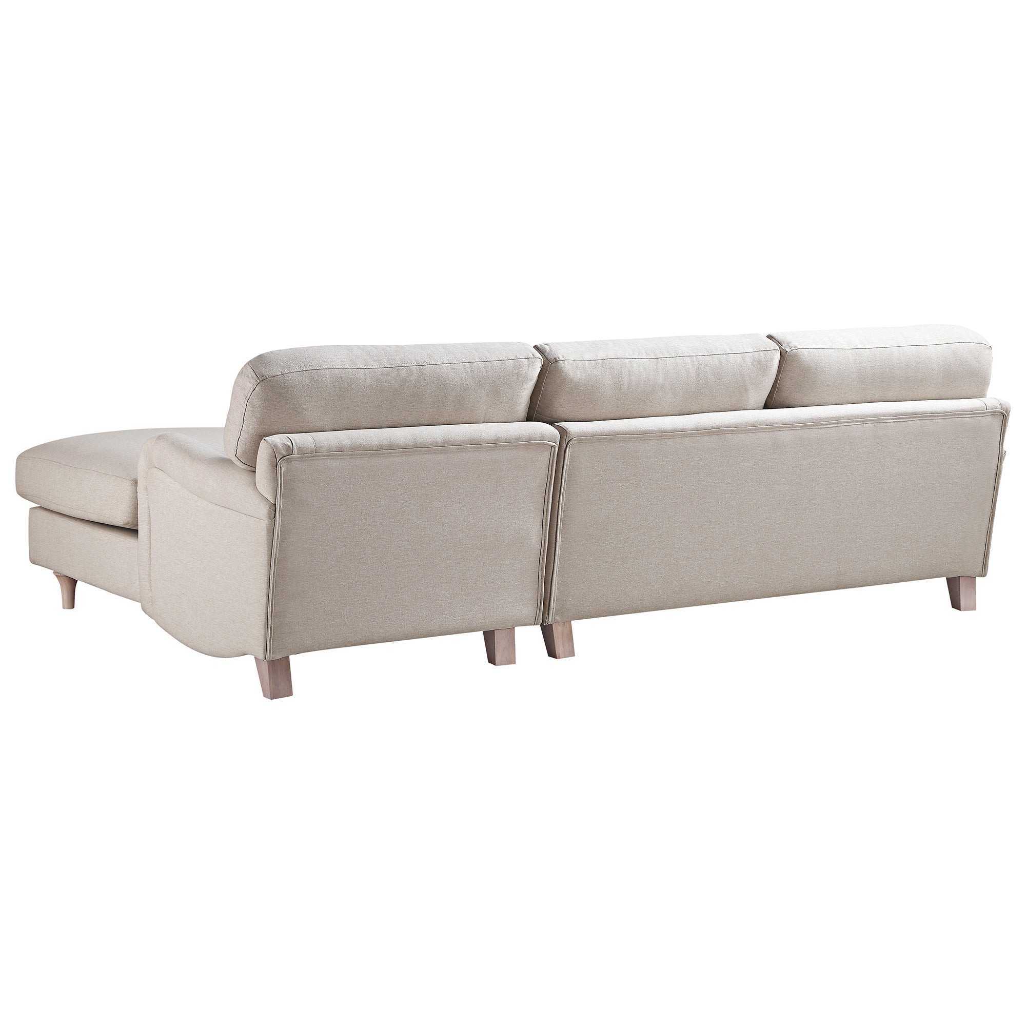 Daphnis Oatmeal Fabric Sofa, Grande Chaise Sofa Right Hand