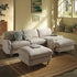 Daphnis Oatmeal Fabric Sofa, Grande Chaise Sofa Right Hand