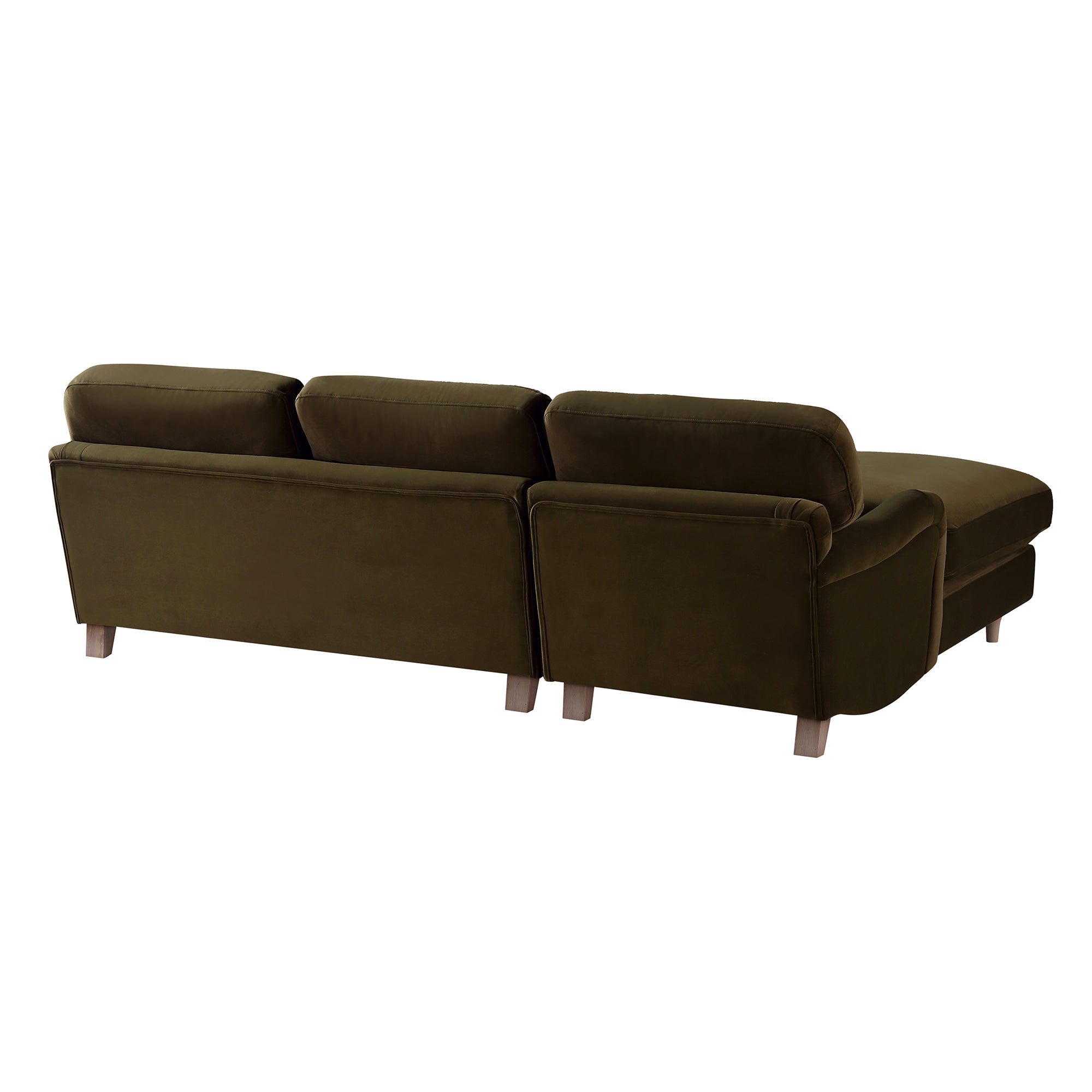 Daphnis Seaweed Velvet Sofa, Grande Chaise Sofa Left Hand