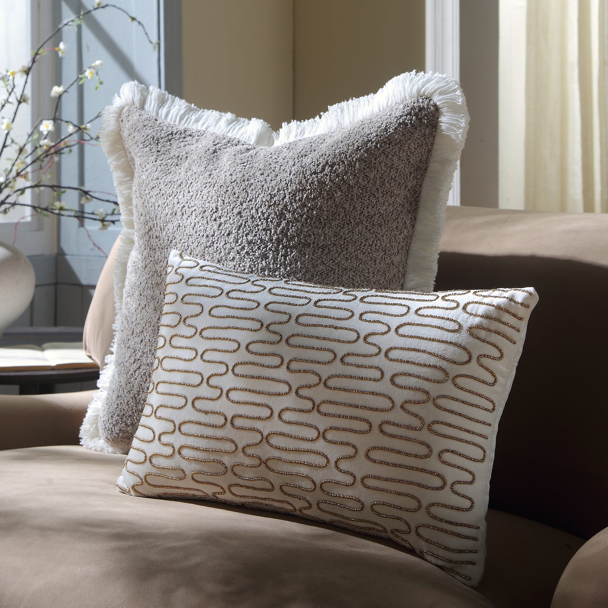 Luxe Collection Allegra Hand Beaded Velvet Pillow