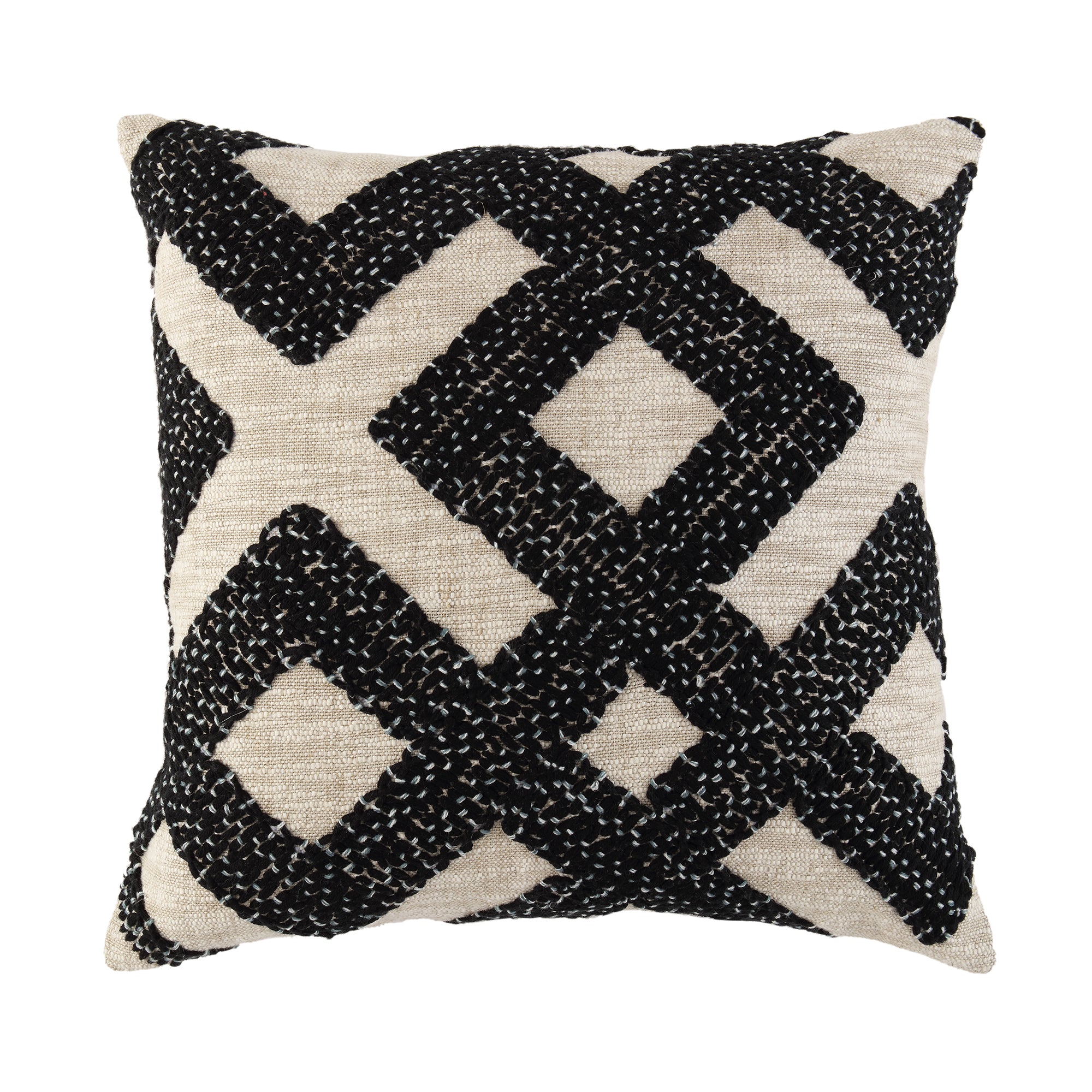 Baja Monochrome Geometric Embroidered Pillow