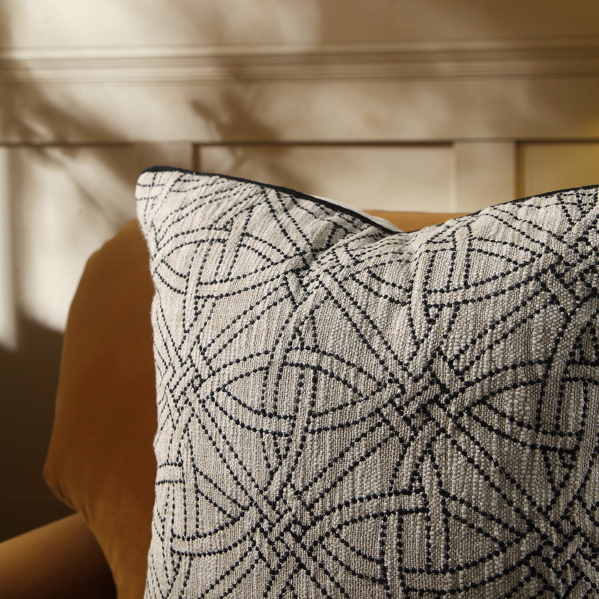 Baja Monochrome Illusion Embroidered Pillow