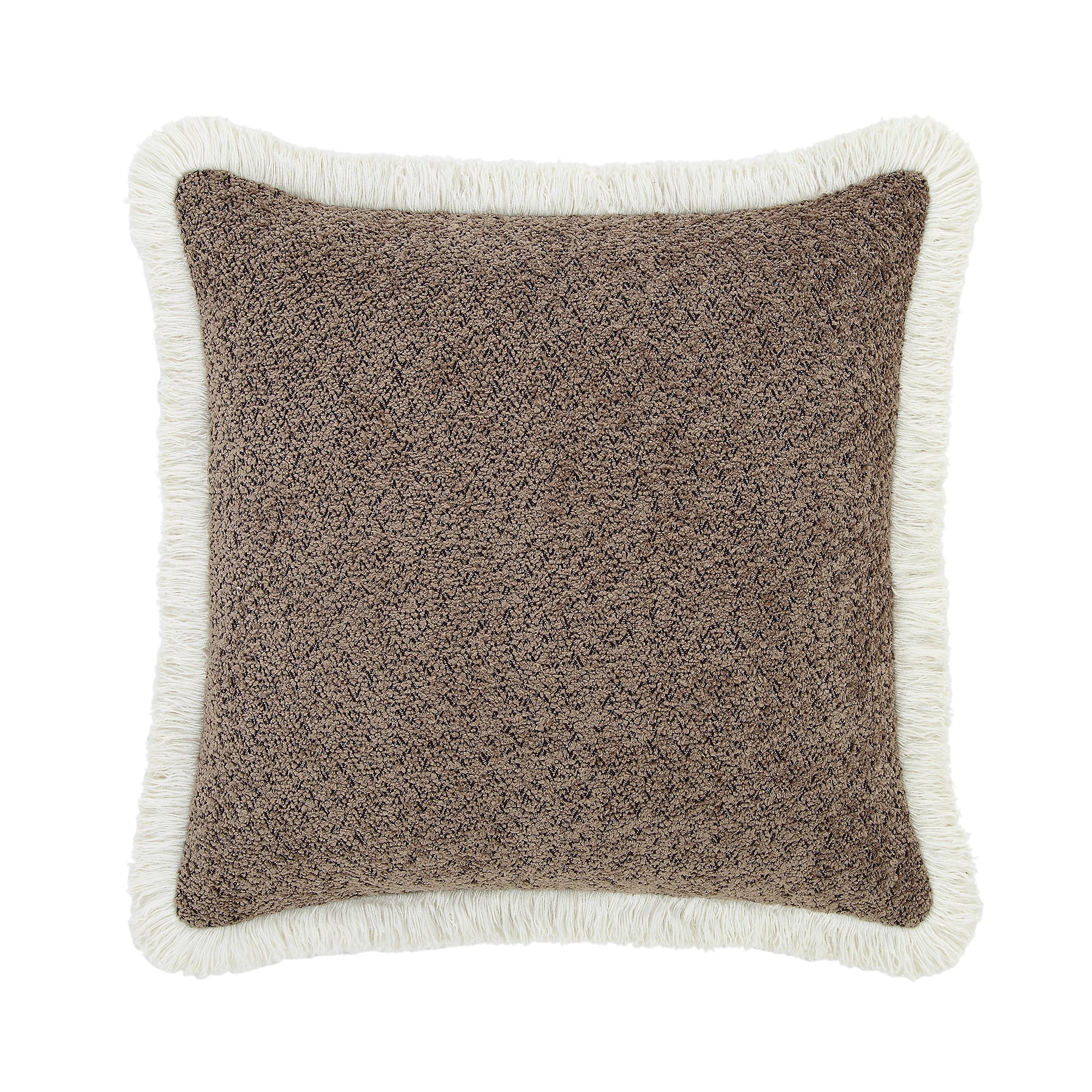 Kyra Mink Bouclé Fringed Pillow