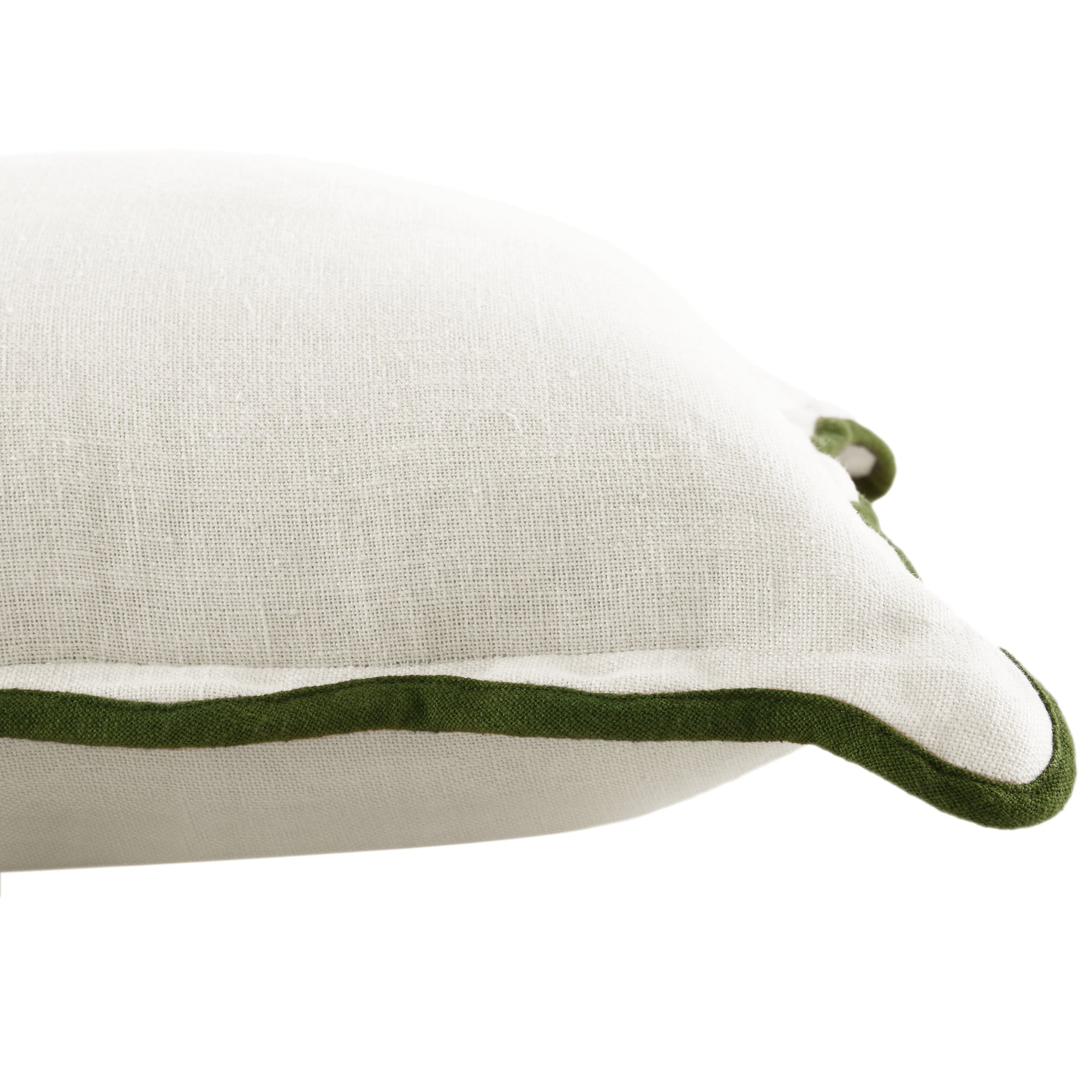 Evie Linen Cedar Green Scalloped Square Pillow