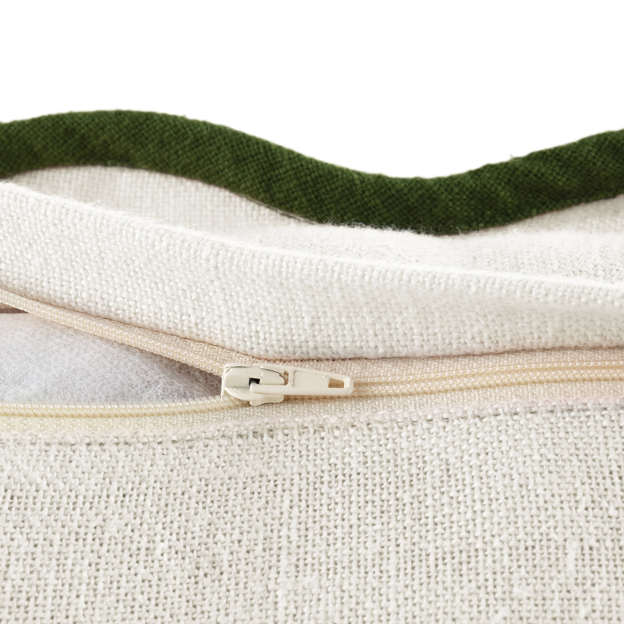 Evie Linen Cedar Green Scalloped Square Pillow