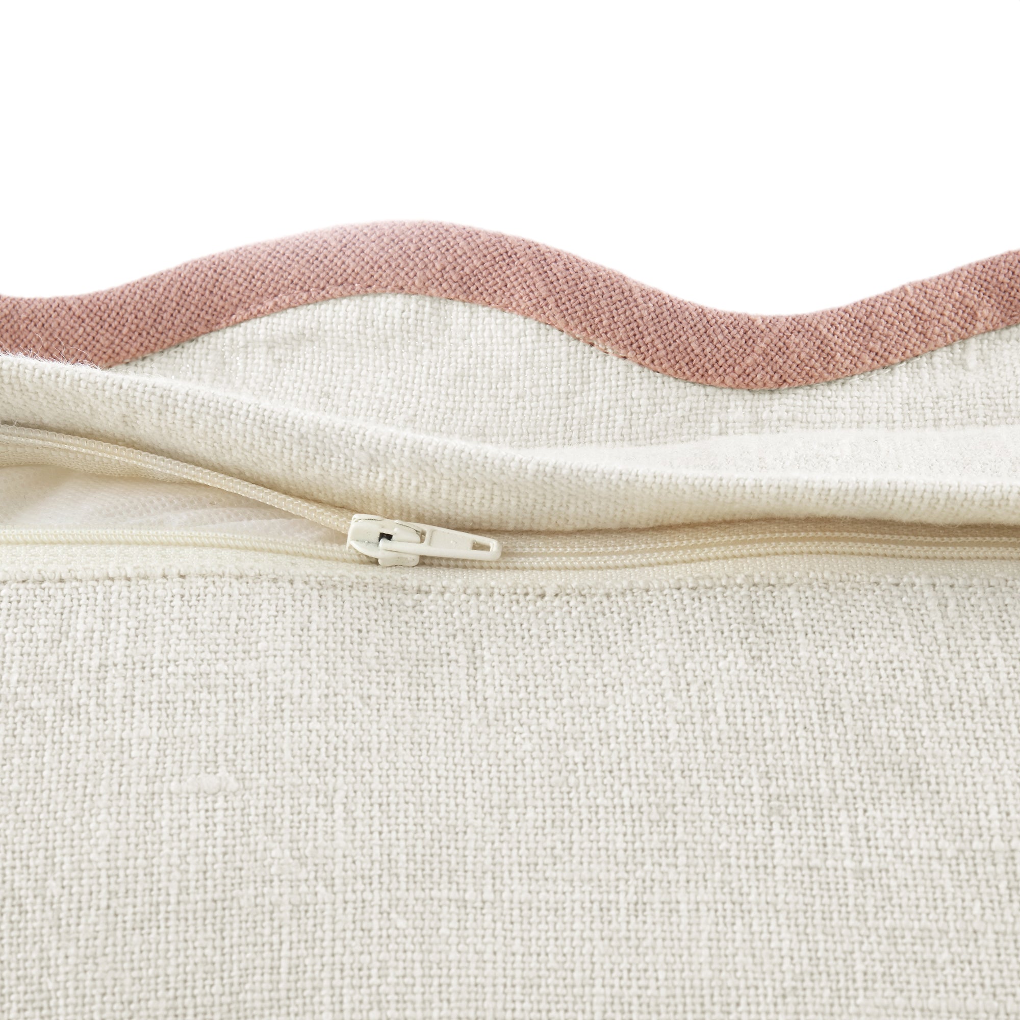 Evie Linen Dusky Pink Scalloped Square Pillow