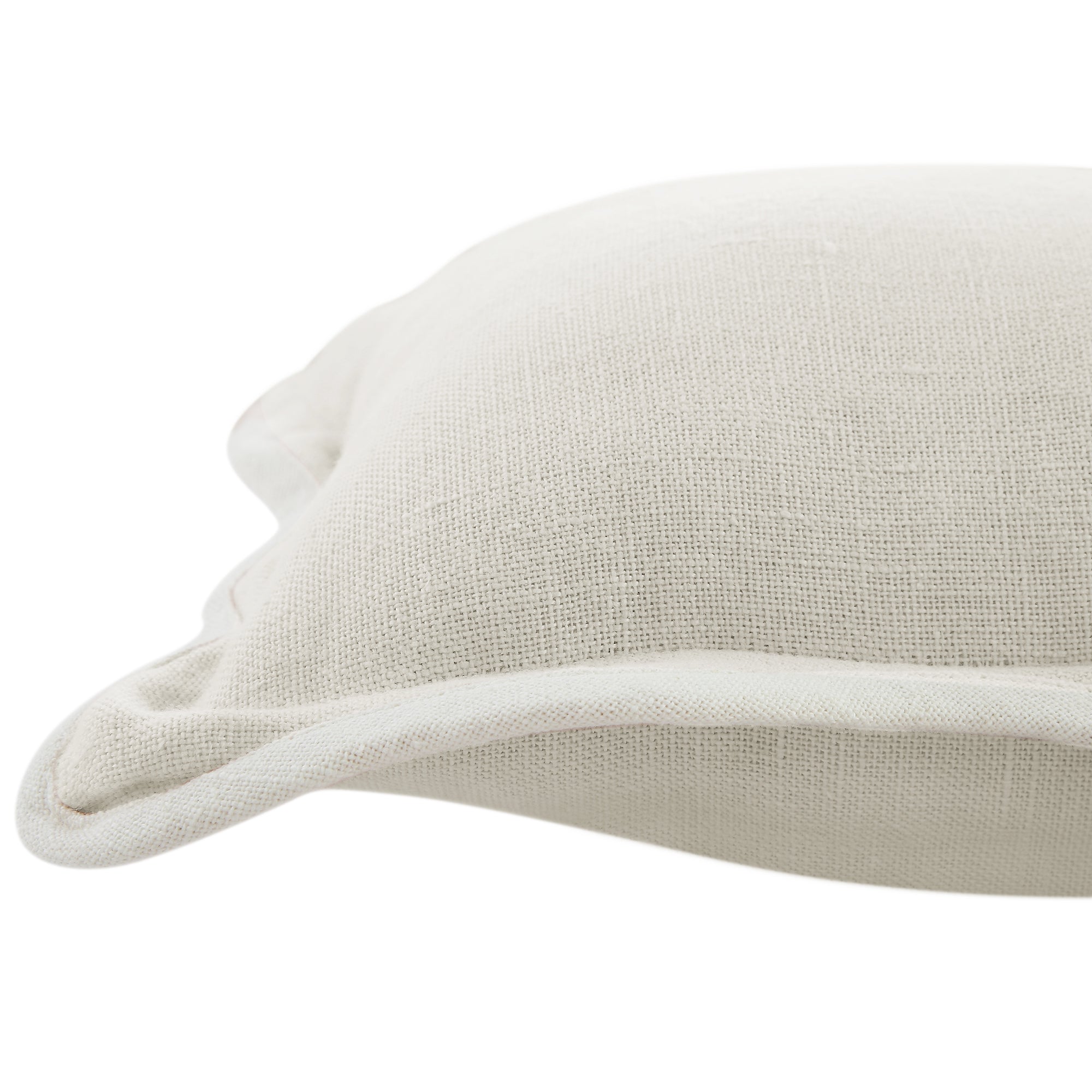 Evie Linen Powder White Scalloped Rectangular Pillow