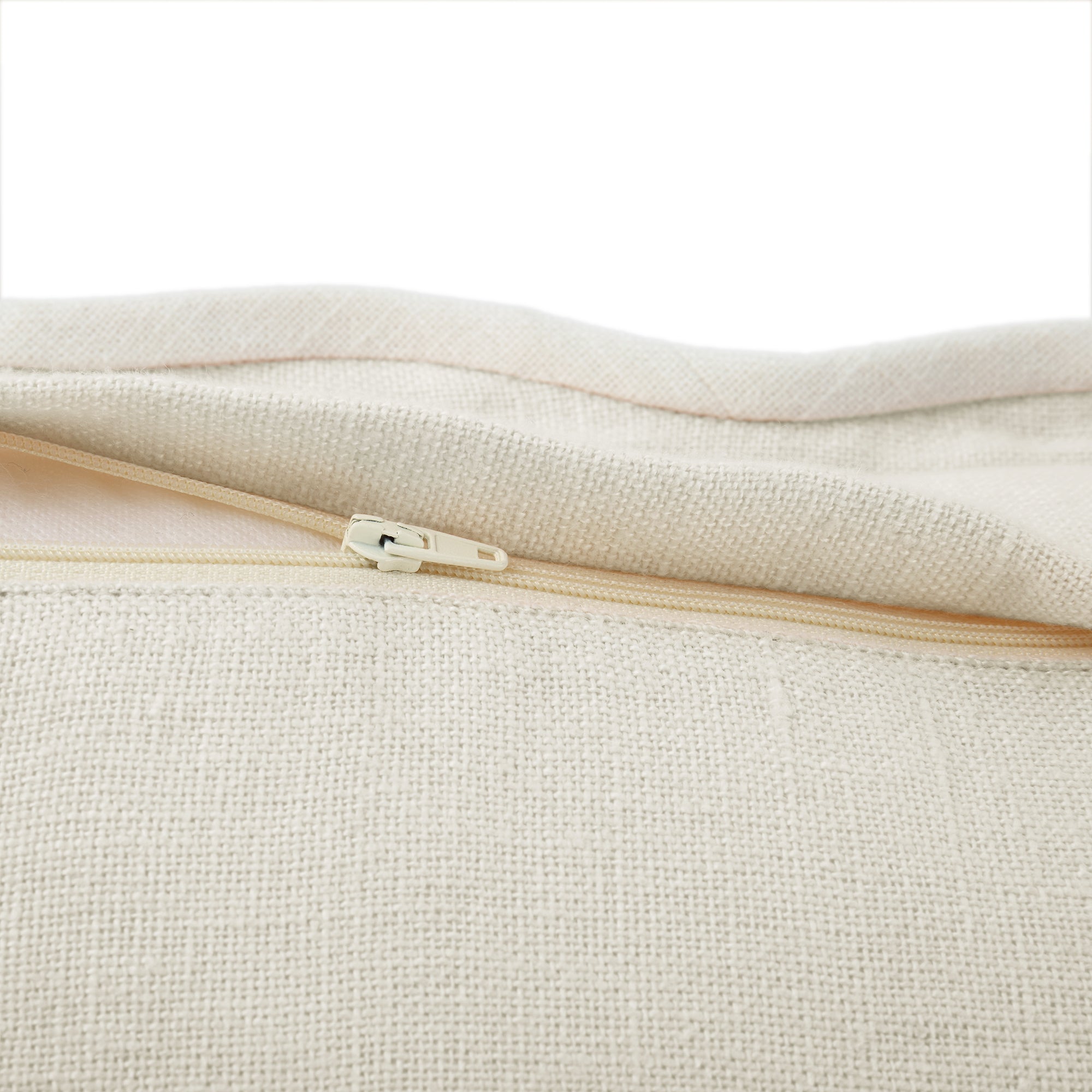 Evie Linen Powder White Scalloped Square Pillow